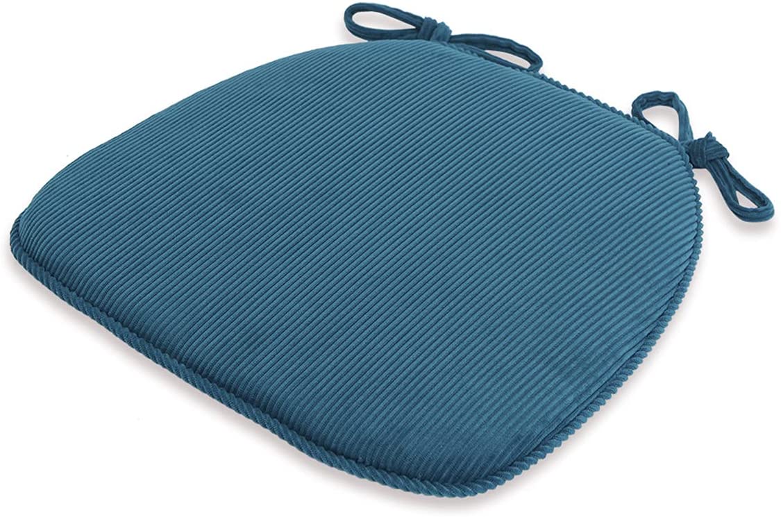 Indoor Chair Pad with Ties, Dining Chair Pads, Non Slip Seat Cushions for Kitchen Chairs (4/6/8 PCS, Blue)