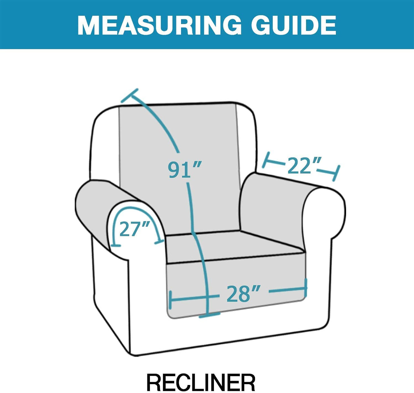Recliner Covers Velvet Slip Resistant Recliner Sofa Slipcover Seat  Couch Furniture Protector with Elastic Straps Recliner Cover - Ivory