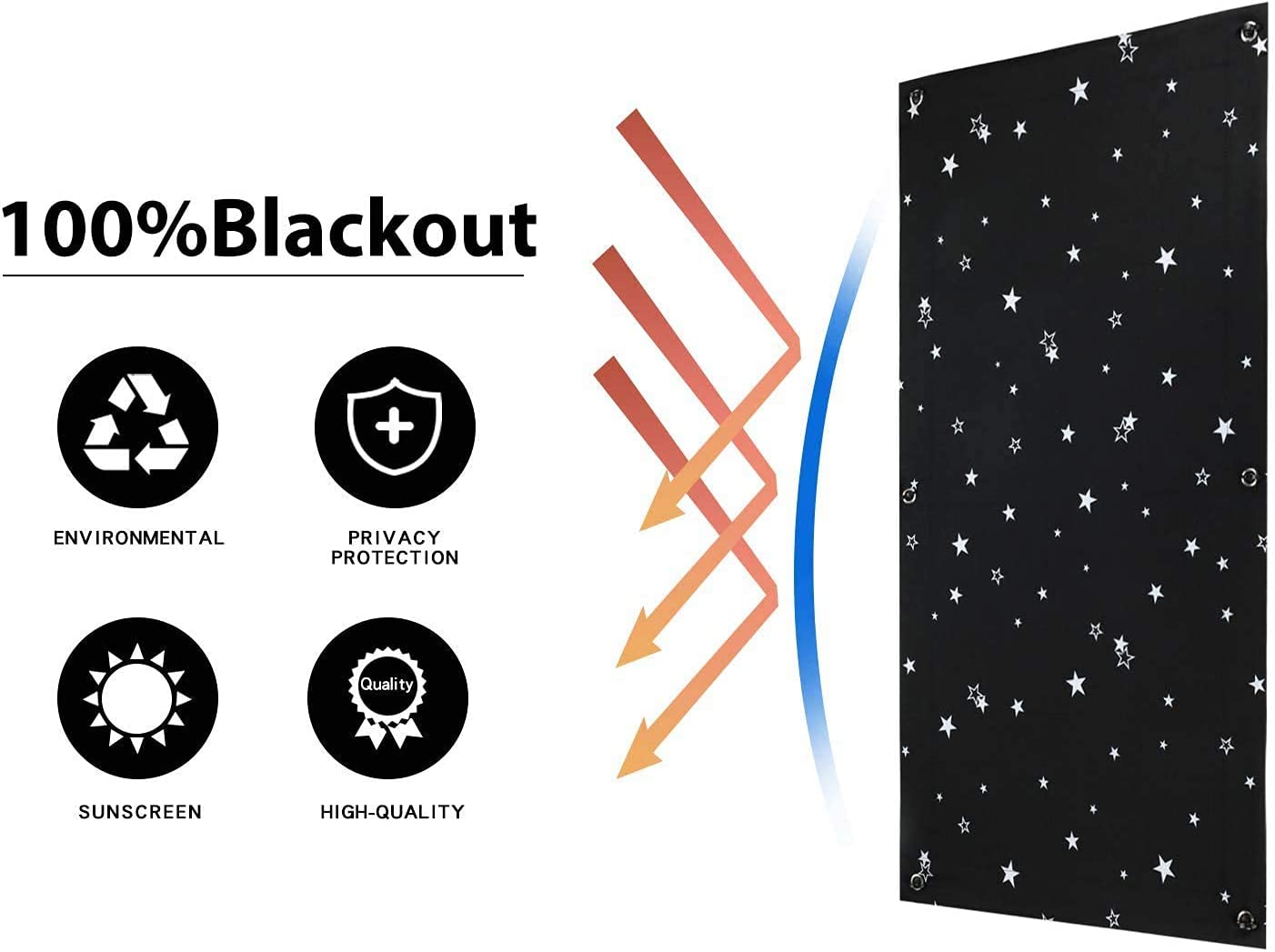 2x Blackout Blind Skylight Window Shades with Suction Cups Portable Thermal Insulated Adjustable Free for Travel Baby Nursery Car Bedroom Sleep Better Guaranteed Darkening Curtain Light