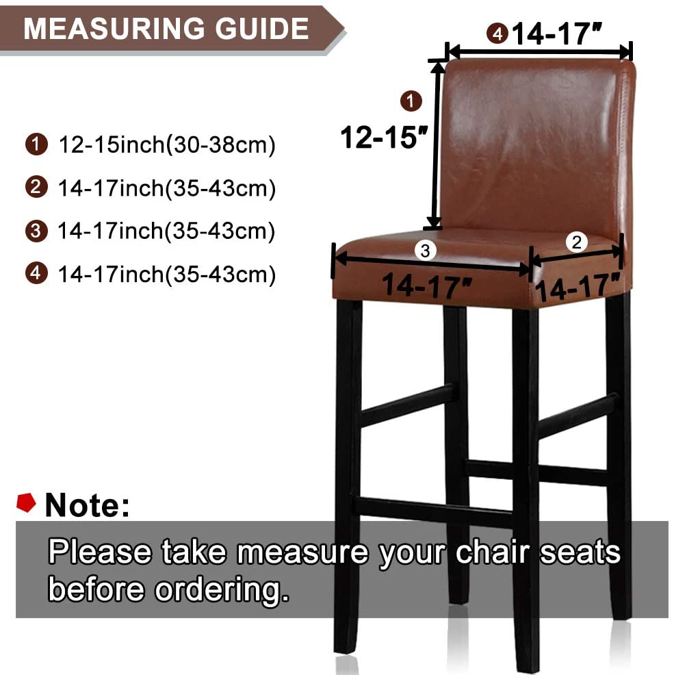 Reusable Pub Counter Stool Chair Covers Set of 2/4/6/8, Ivory