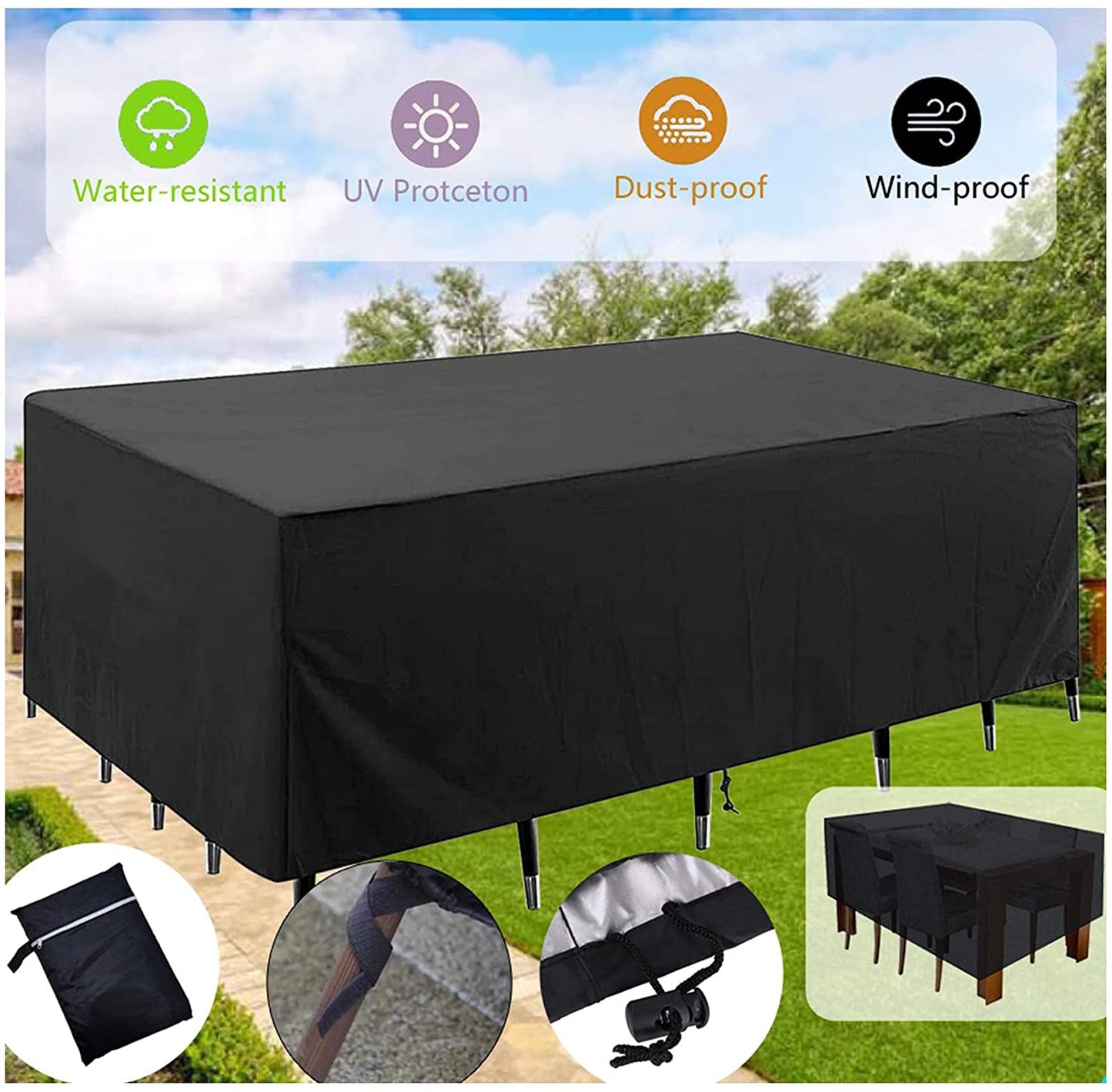 Outdoor Patio Garden Furniture Set Cover Rain Snow Chair Waterproof Cover 420D Oxford Fabric