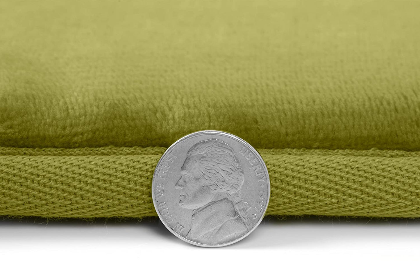 Bathroom Rugs Memory Foam Bath Mat Set for Bathroom, Non Slip Absorbent Velvet - Fast Drying –Bathroom Rug and Contour Rug Set 3 Piece -Olive Green