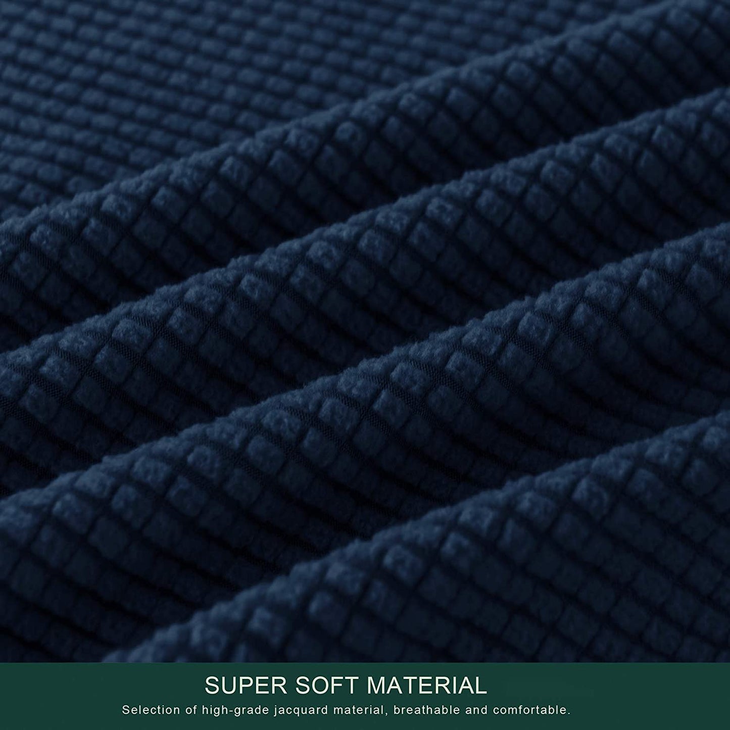 Stretch Armless Sofa Slipcover Futon Cover with Elastic Bottom, Navy