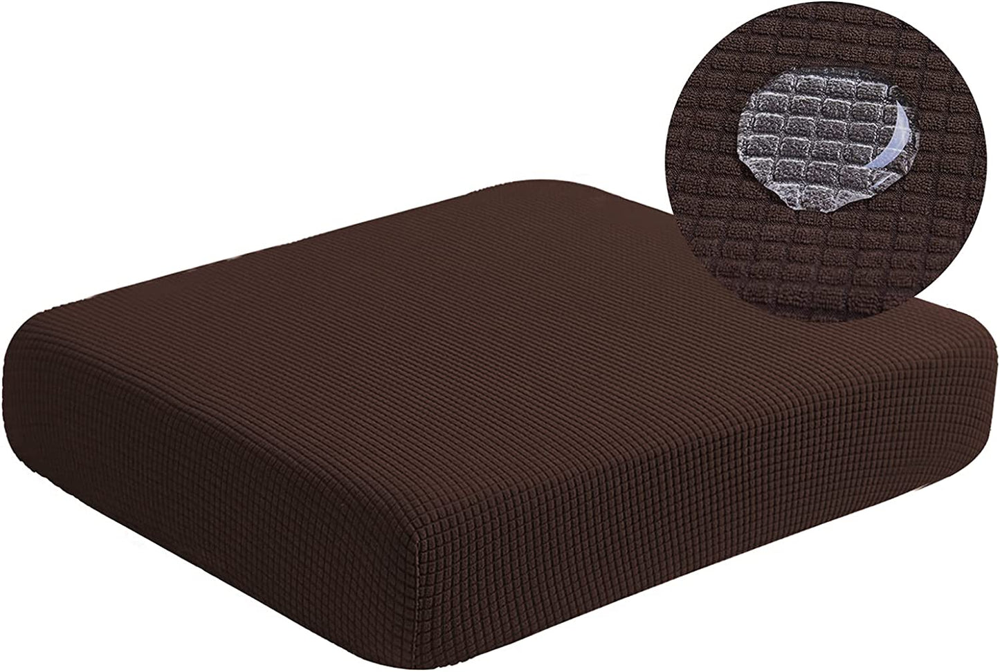 Water Repellent Sofa Couch Cushion Covers Sofa Seat Slipcover Suitable for 1/2/3 Setaer Furniture Protector, Non Slip Small Checks, Chocolate
