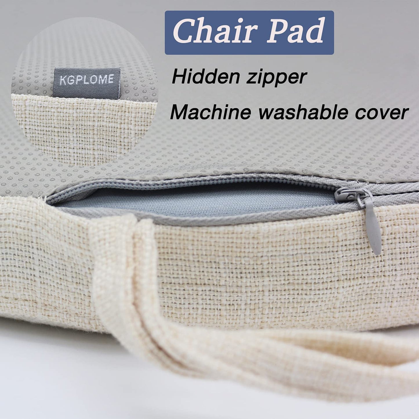 Chair Cushion with Ties for Dining Chairs(1/4/6/8, Beige)