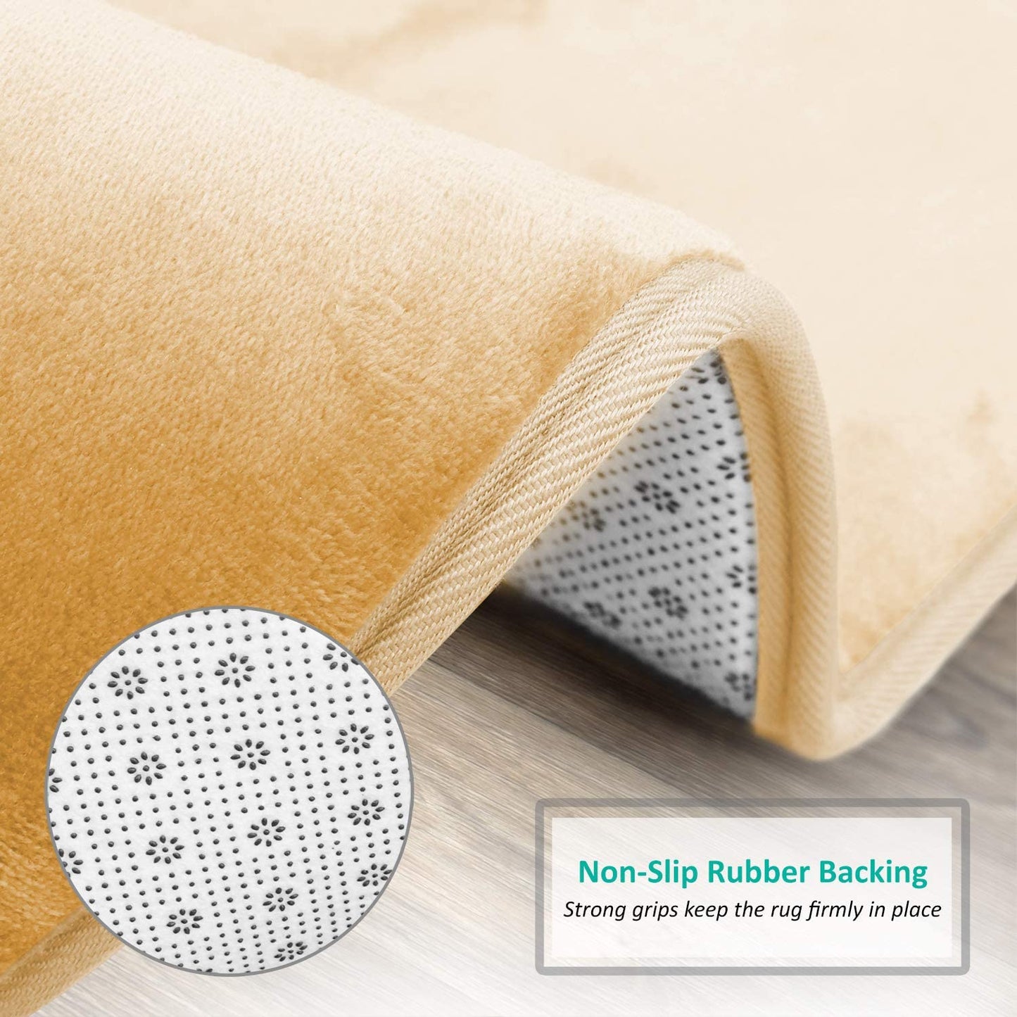 Bathroom Rugs Memory Foam Bath Mat Set for Bathroom, Non Slip Absorbent Velvet - Fast Drying –Bathroom Rug and Contour Rug Set 3 Piece -Beige
