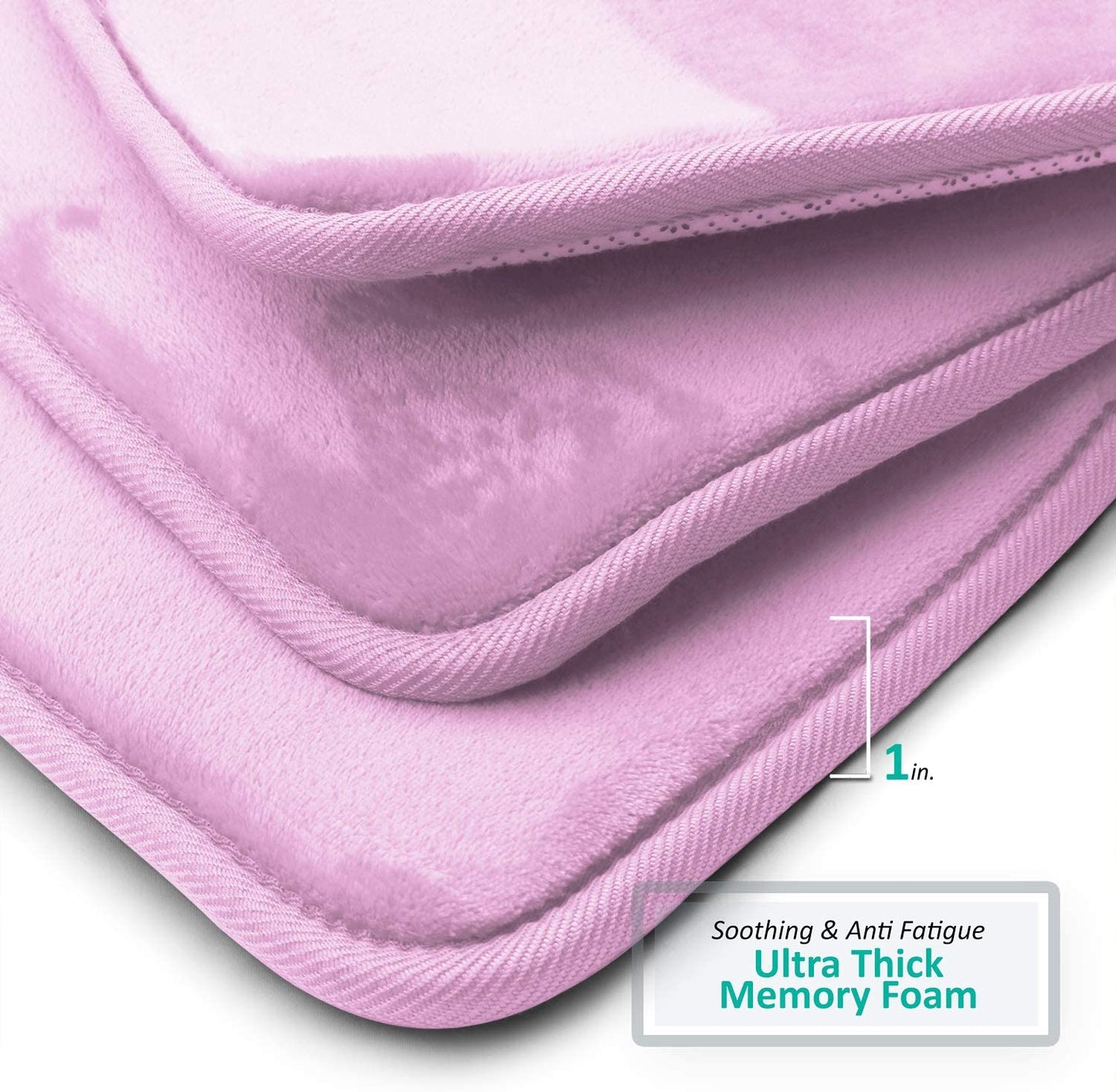 Bathroom Rugs Memory Foam Bath Mat Set for Bathroom, Non Slip Absorbent Velvet - Fast Drying –Bathroom Rug and Contour Rug Set 3 Piece -Lavender