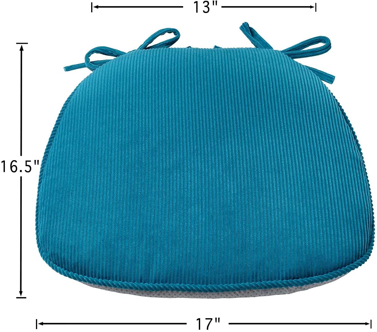 Indoor Chair Pad with Ties, Dining Chair Pads, Non Slip Seat Cushions for Kitchen Chairs (4/6/8 PCS, Blue)