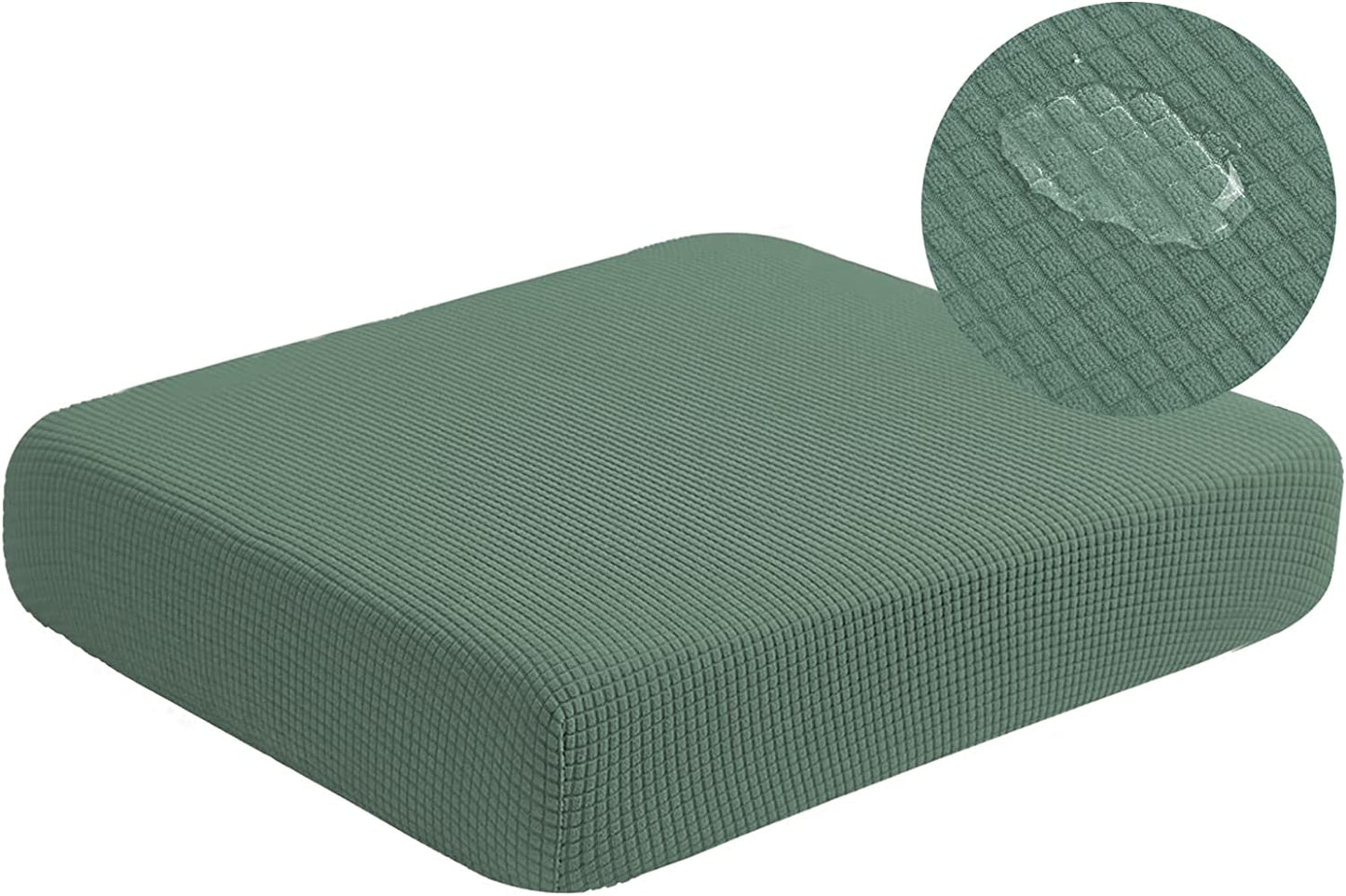 Water Repellent Sofa Couch Cushion Covers Sofa Seat Slipcover Suitable for 1/2/3 Setaer Furniture Protector, Non Slip Small Checks, Sage