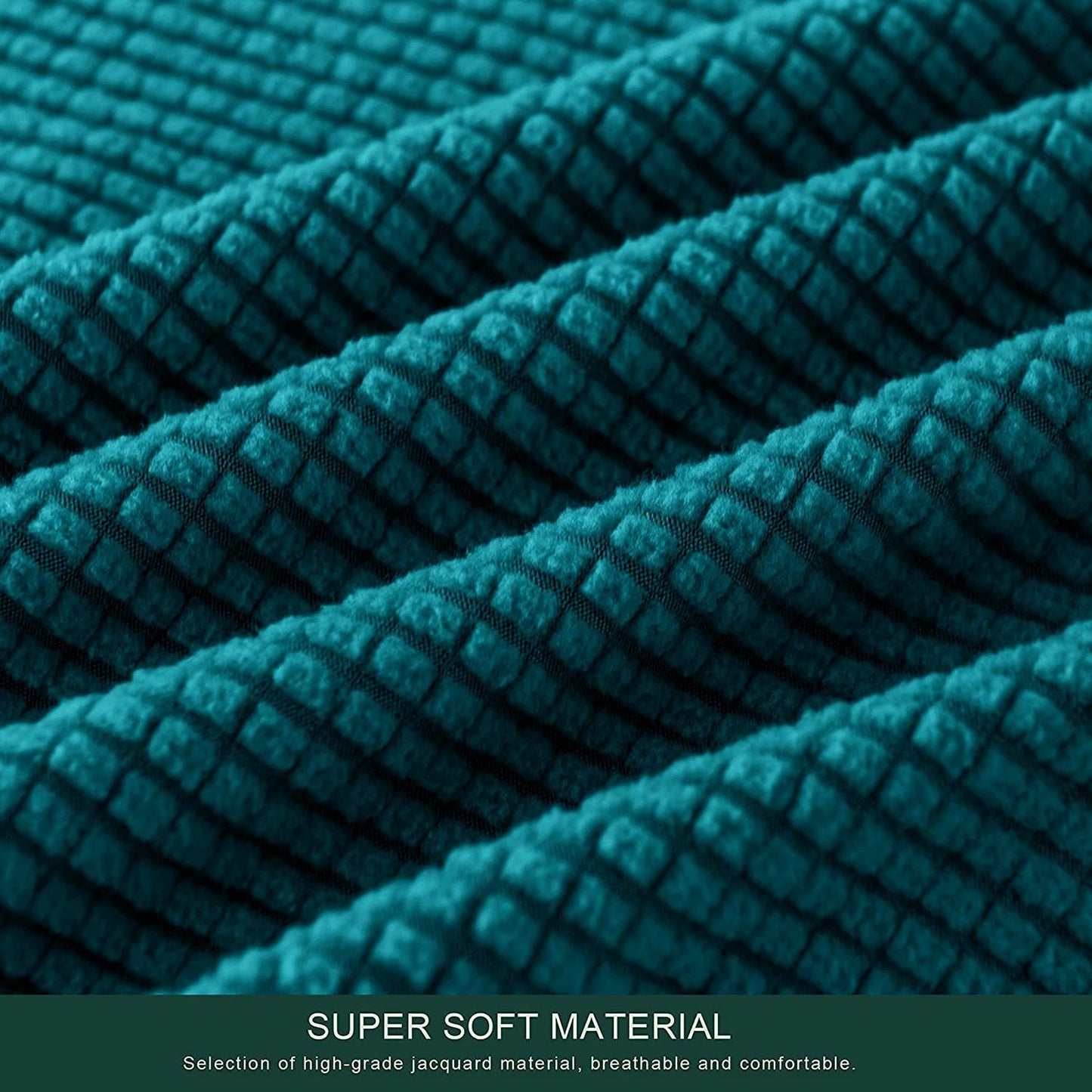 Stretch Armless Sofa Slipcover Futon Cover with Elastic Bottom, Dark Teal