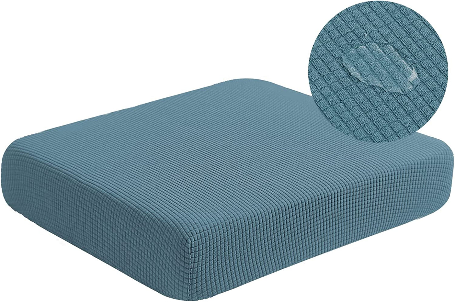 Water Repellent Sofa Couch Cushion Covers Sofa Seat Slipcover Suitable for 1/2/3 Setaer Furniture Protector, Non Slip Small Checks, Dusty Blue