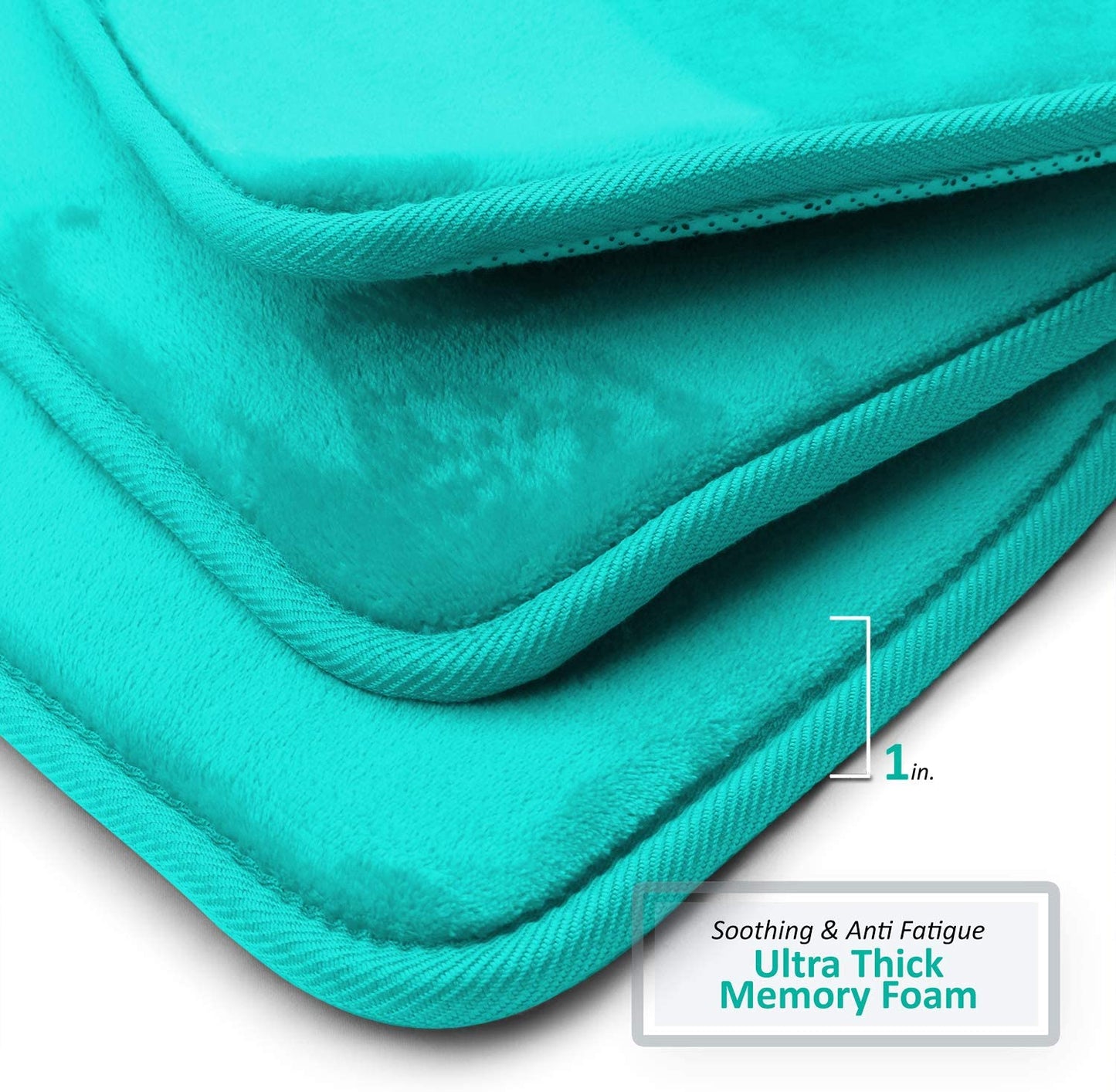 Bathroom Rugs Memory Foam Bath Mat Set for Bathroom, Non Slip Absorbent Velvet - Fast Drying –Bathroom Rug and Contour Rug Set 3 Piece -Teal