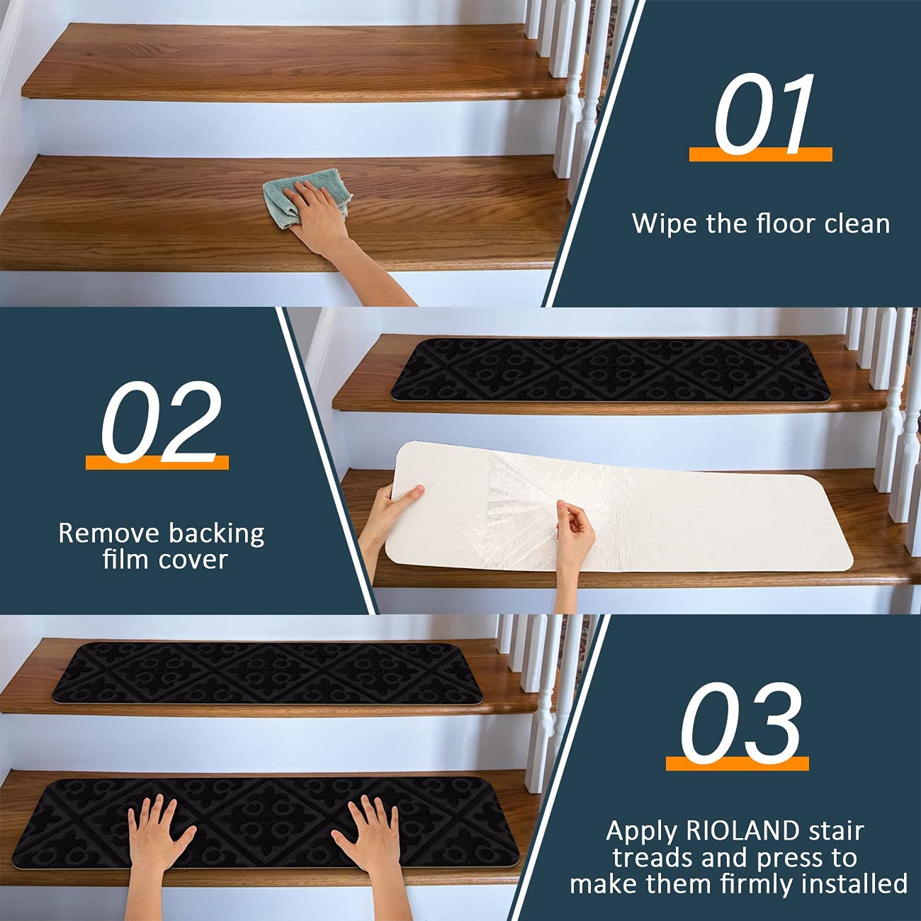 Stair Treads Carpet Non-Slip Indoor Stair Runners for Wooden Steps, Stair Rugs for Kids and Dogs, Set of 15, 8" X 30",Embossing Burgundy