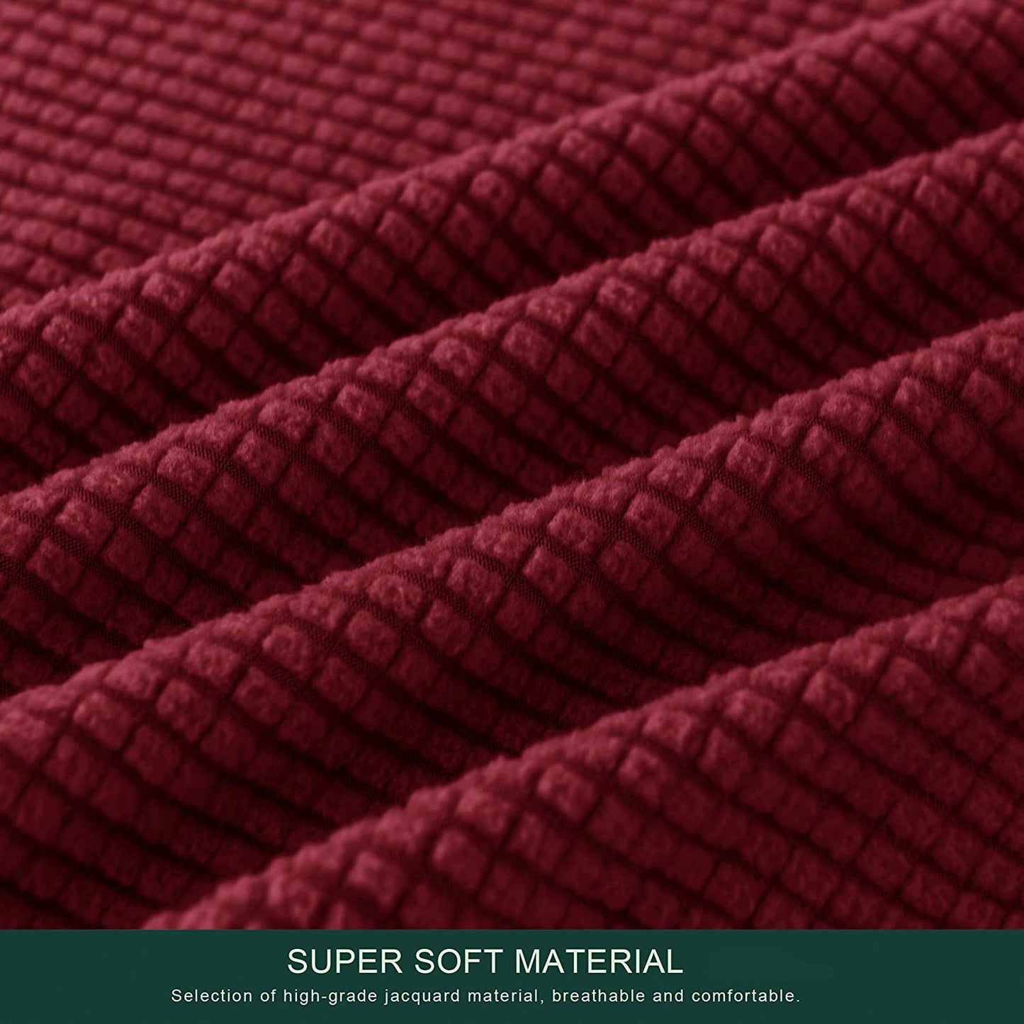 Stretch Armless Sofa Slipcover Futon Cover with Elastic Bottom, Wine