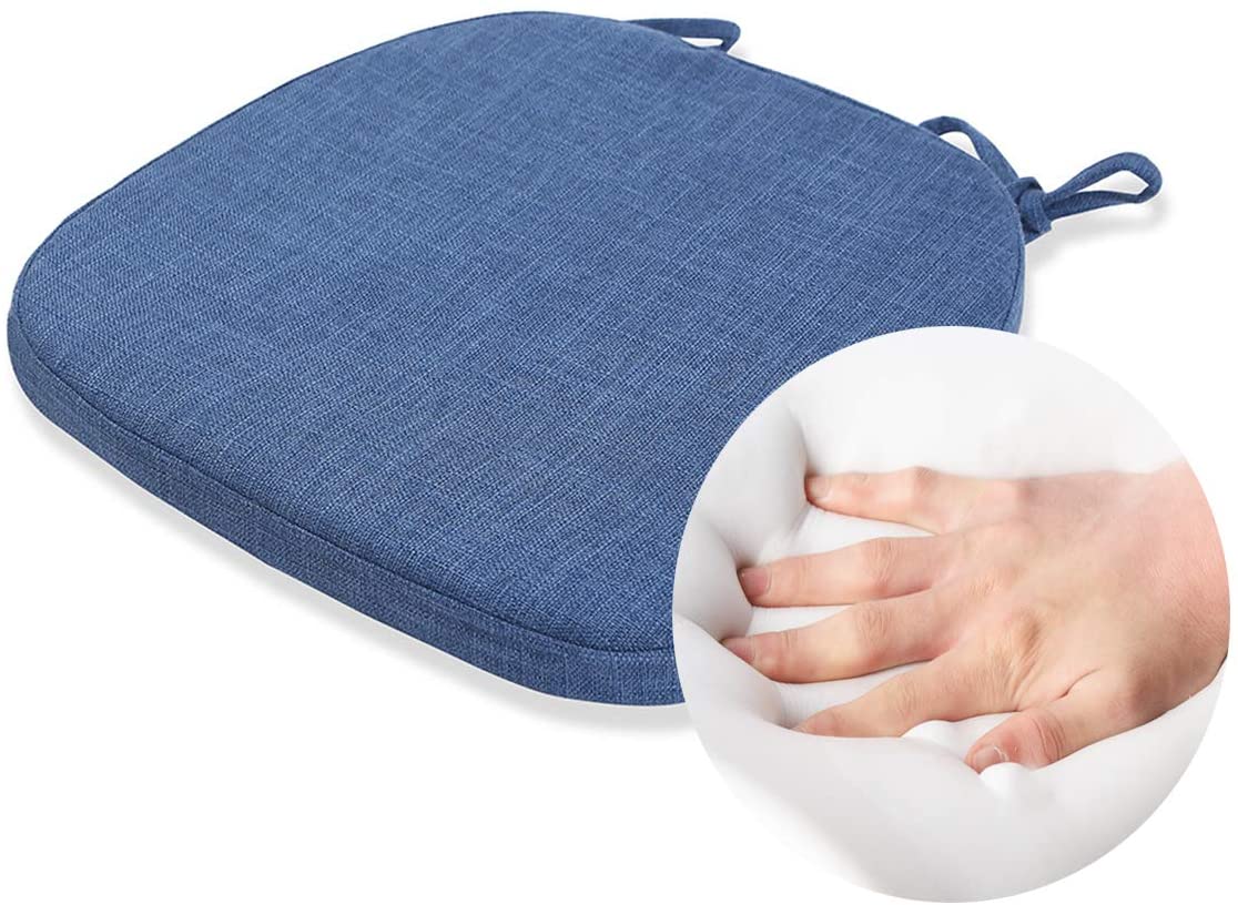Chair Cushion with Ties for Dining Chairs(1/4/6/8 PCS, Blue)