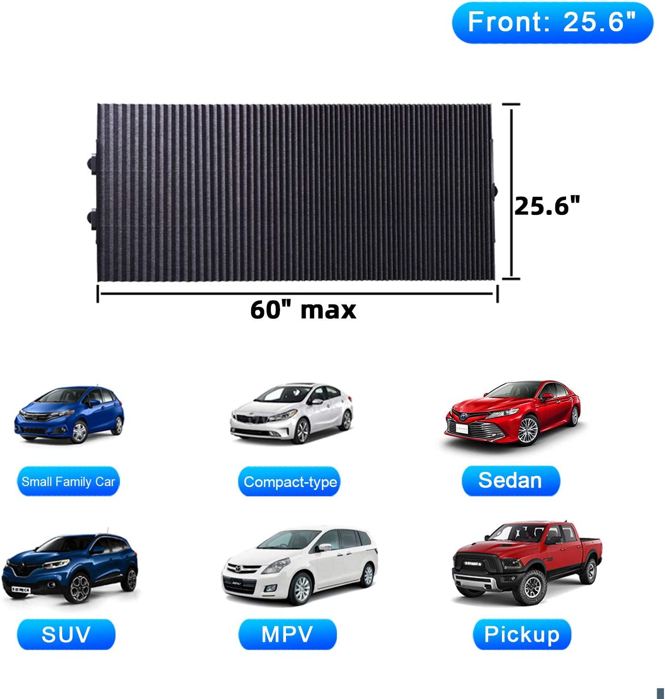 Retractable Windshield Sun Shade for Car, Large Sun Visor Protector Blocks 99% UV Rays to Keep Cool,  Fits Front Window of Various Models