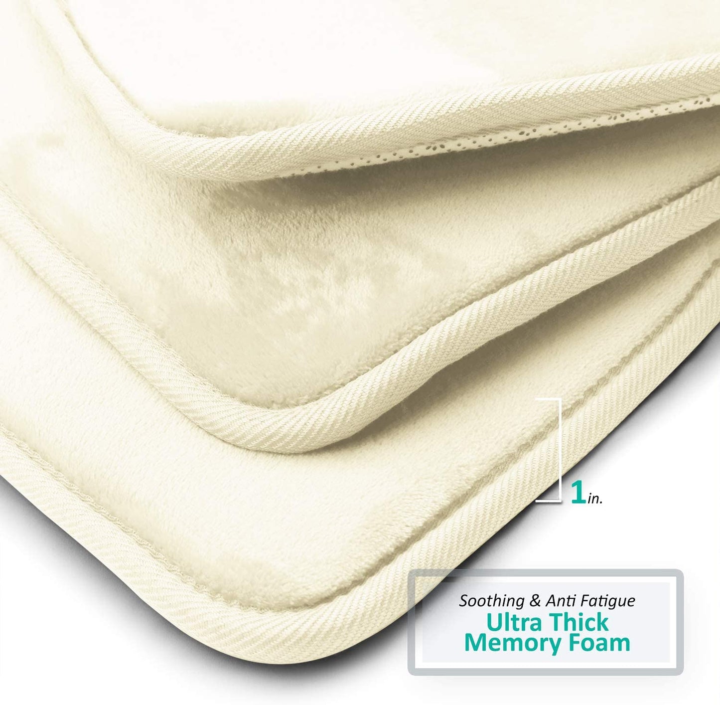 Bathroom Rugs Memory Foam Bath Mat Set for Bathroom, Non Slip Absorbent Velvet - Fast Drying –Bathroom Rug and Contour Rug Set 3 Piece - White