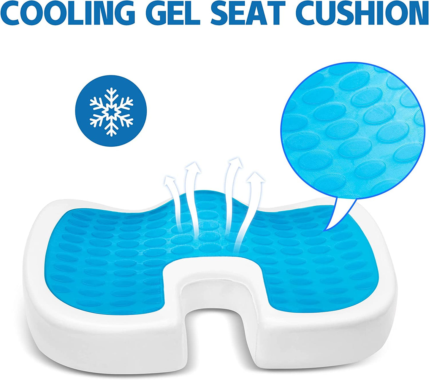 Memory Foam Gel Seat Cushion for Office Chair, Comfort Car Chair Cushion, Desk Seat Cushion for Tailbone Sciatica Pain Relief, Ergonomic Seat Pad,Suede,Black