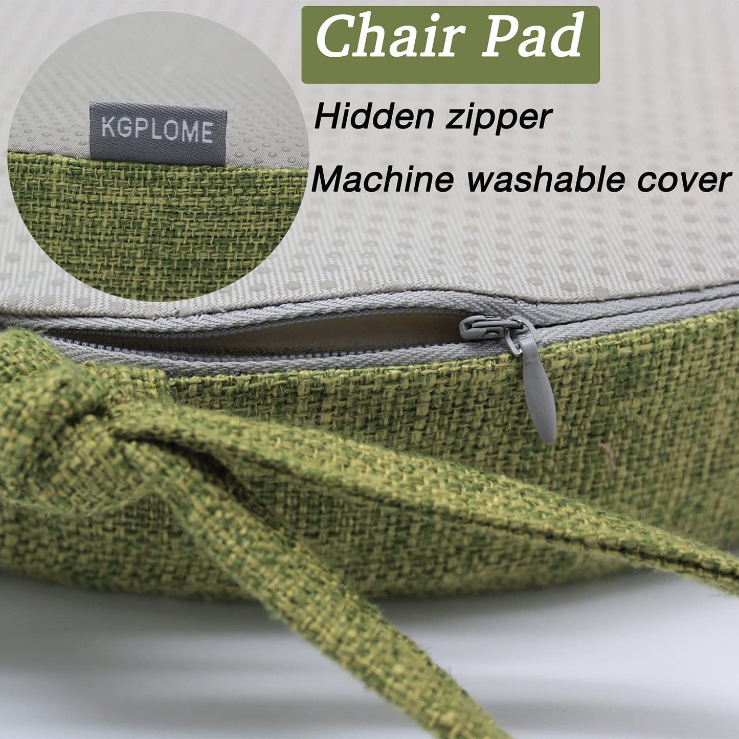Chair Cushion with Ties for Dining Chairs (1/4/6/8 PCS, Green)