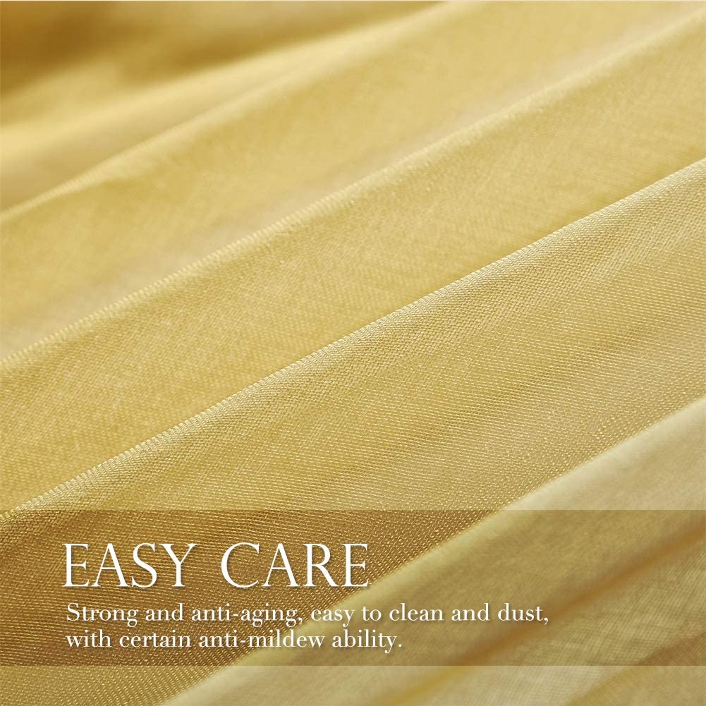 2x Ombre Sheer Curtains Draperies Window Treatment, White and Yellow