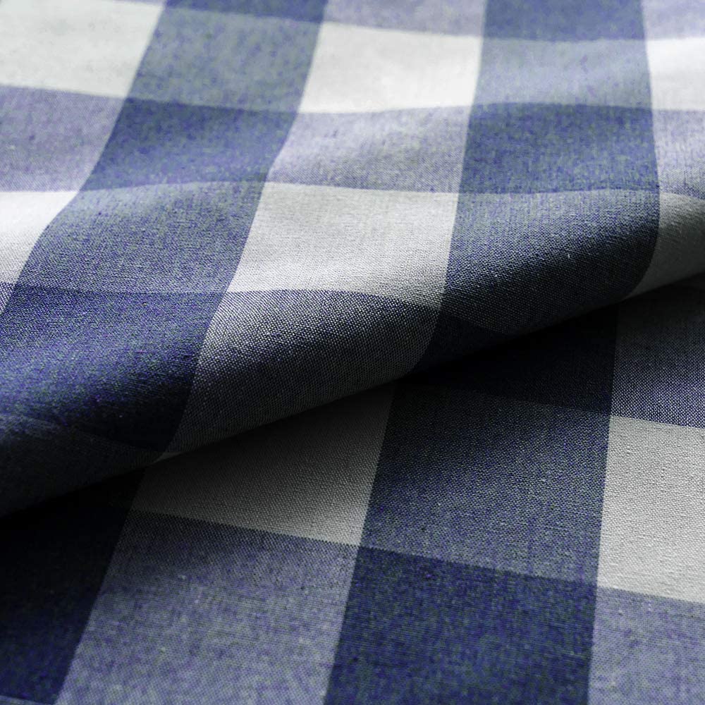 Tie Up Curtain for Kitchen Window Buffalo Check, Navy and White
