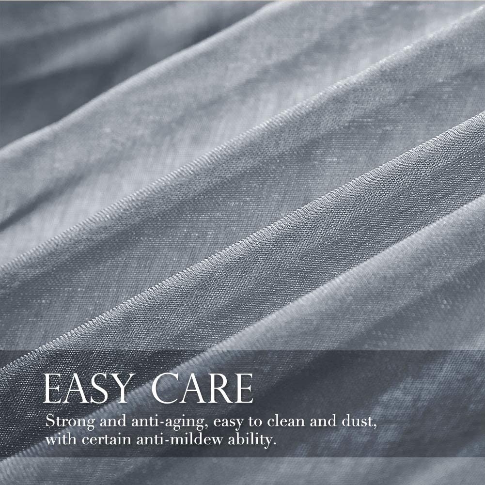 2x Ombre Sheer Curtains Draperies Window Treatment, White and Grey