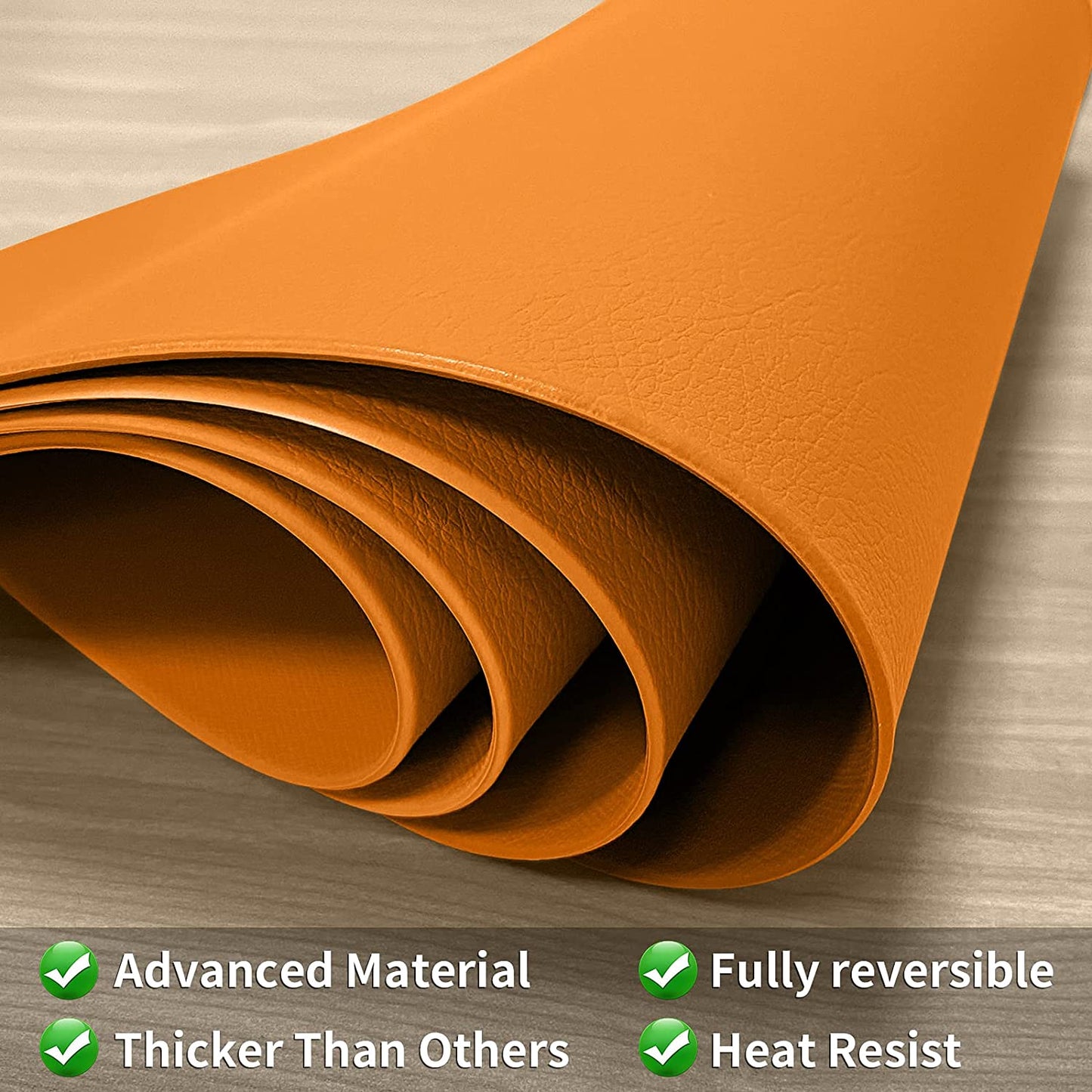 Cozy Life Modern Placemats Set of 4/6/8, Round Leather Placemats for Kitchen Dining Table, Heat Resist Easy to Clean Oval placemats(Orange)