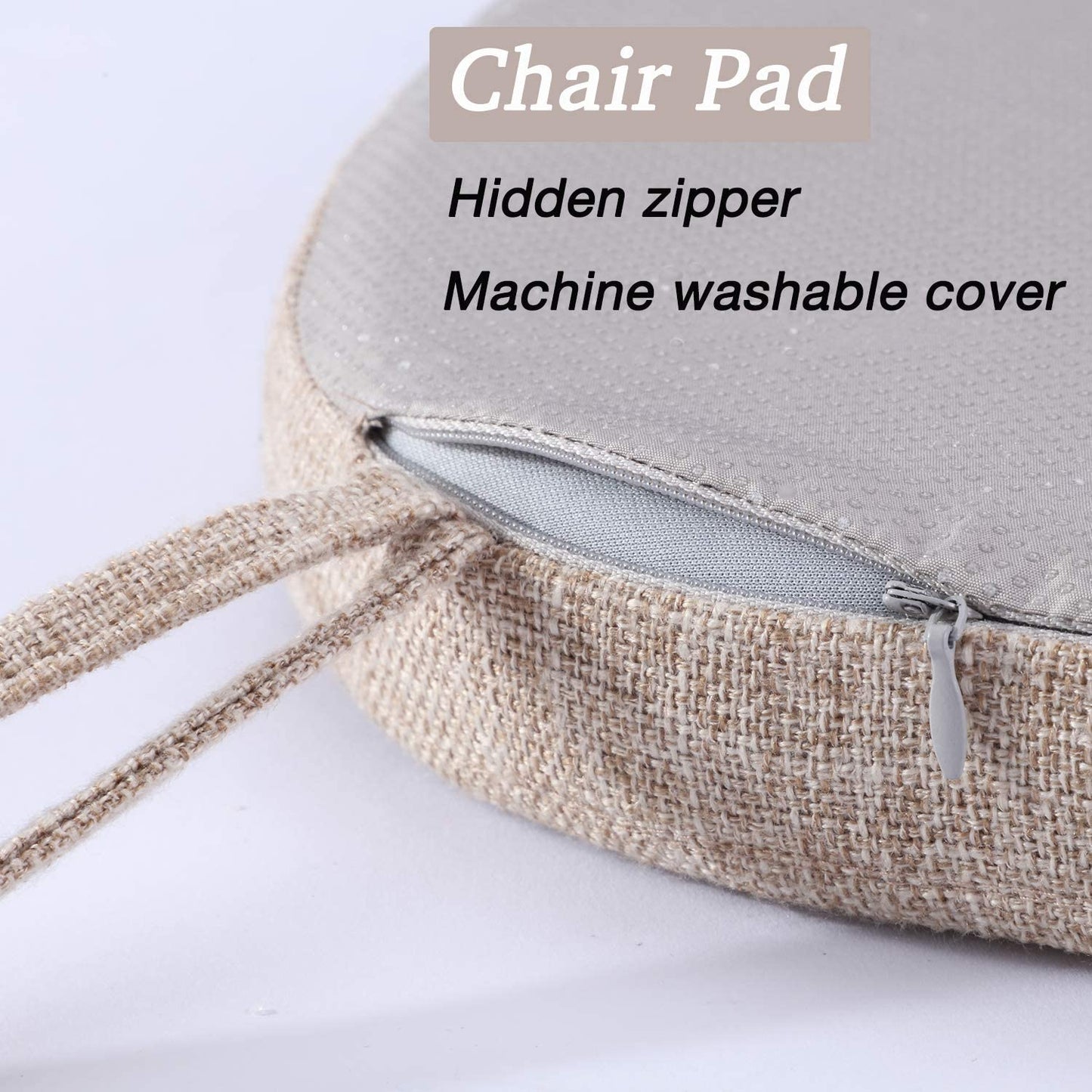 Chair Cushion with Ties for Dining Chairs (1/4/6/8 PCS, Linen)