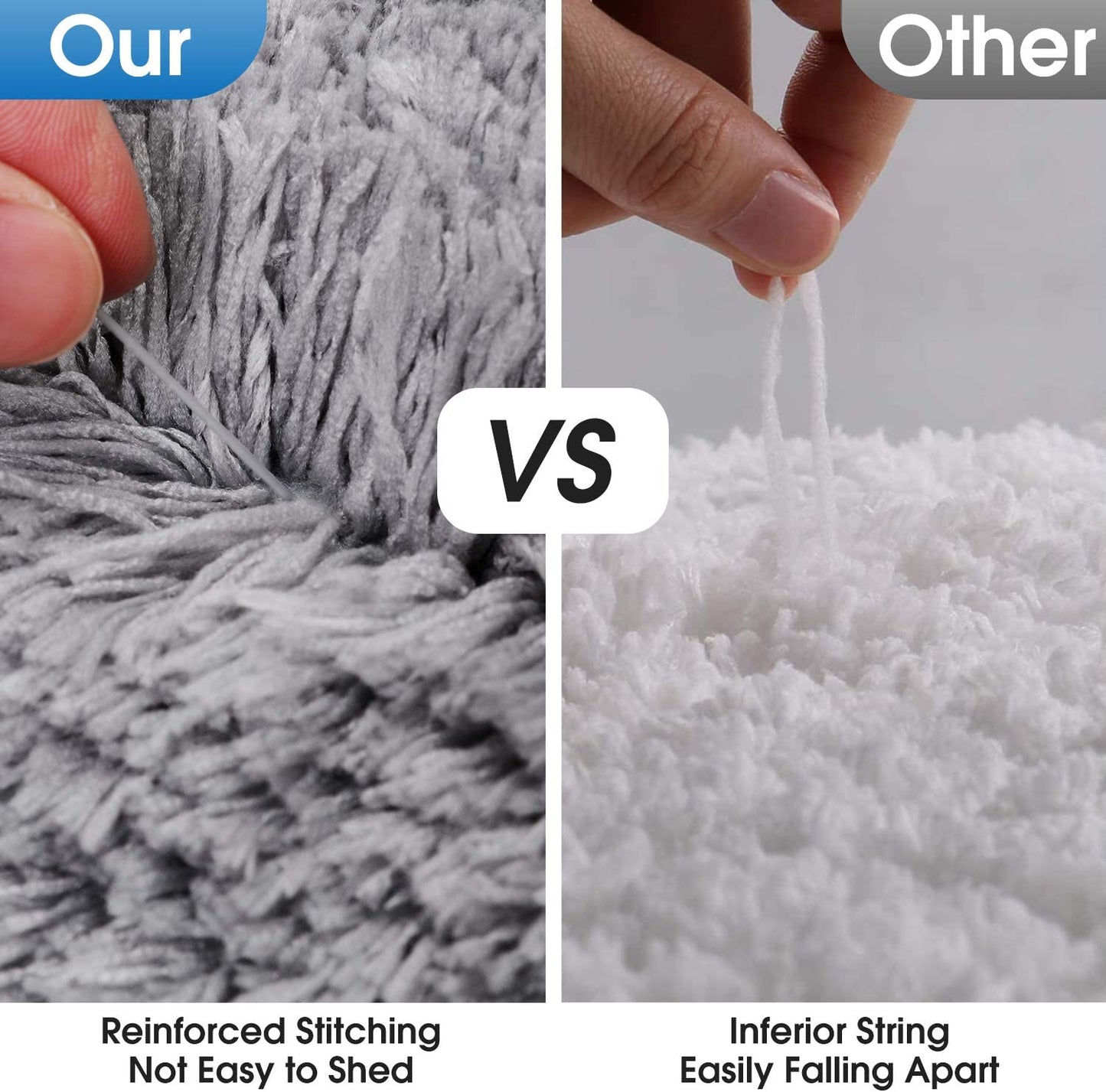 Bathroom Rug Bath Mat, Water Absorbent Shaggy Bathroom Mat, Non Slip Microfiber Machine Washable Bathroom Mat for Bathroom, Shower, Tub, Gray