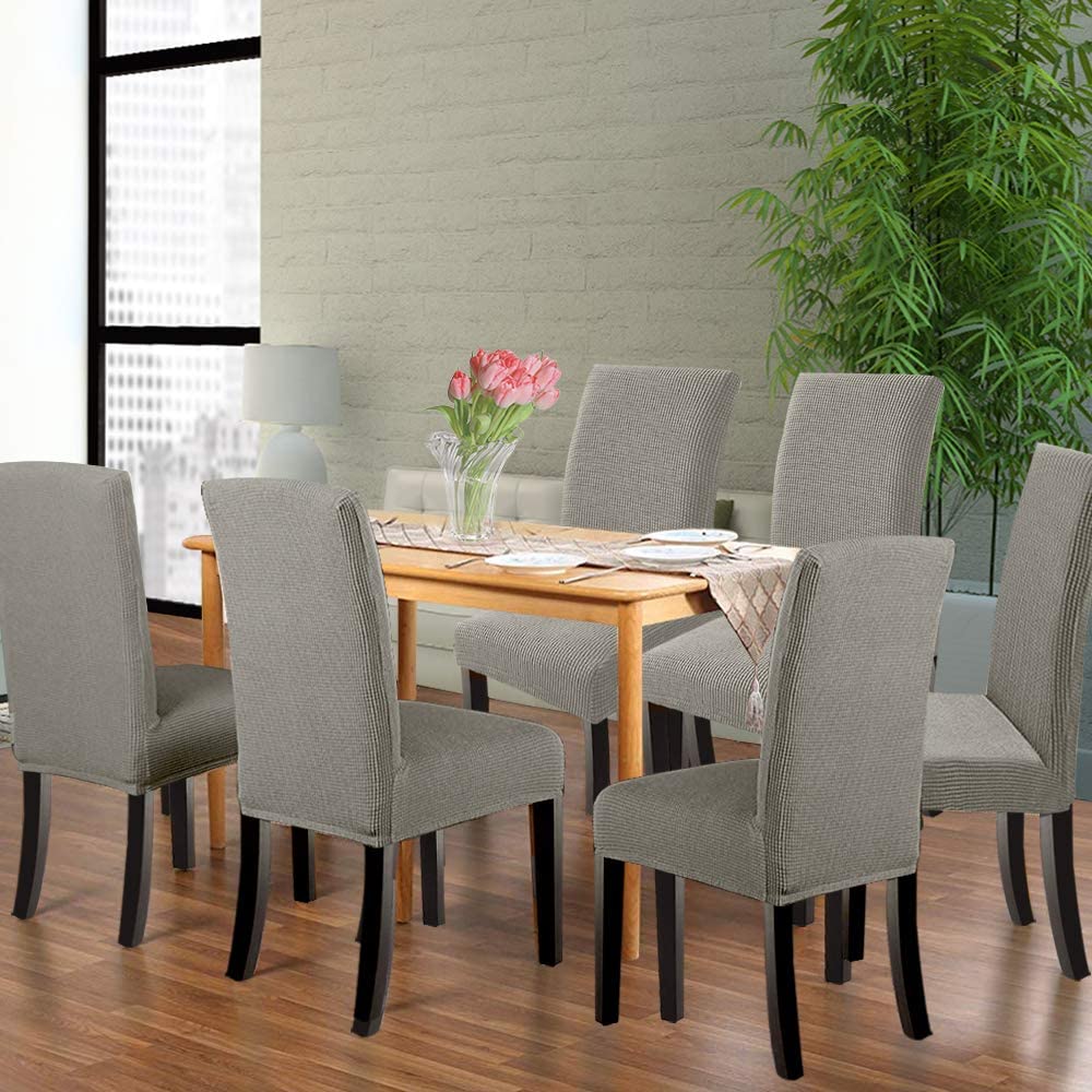 Stretch Dining Room Chair Slipcovers , Set of 2/4/6/8 PCS, Taupe