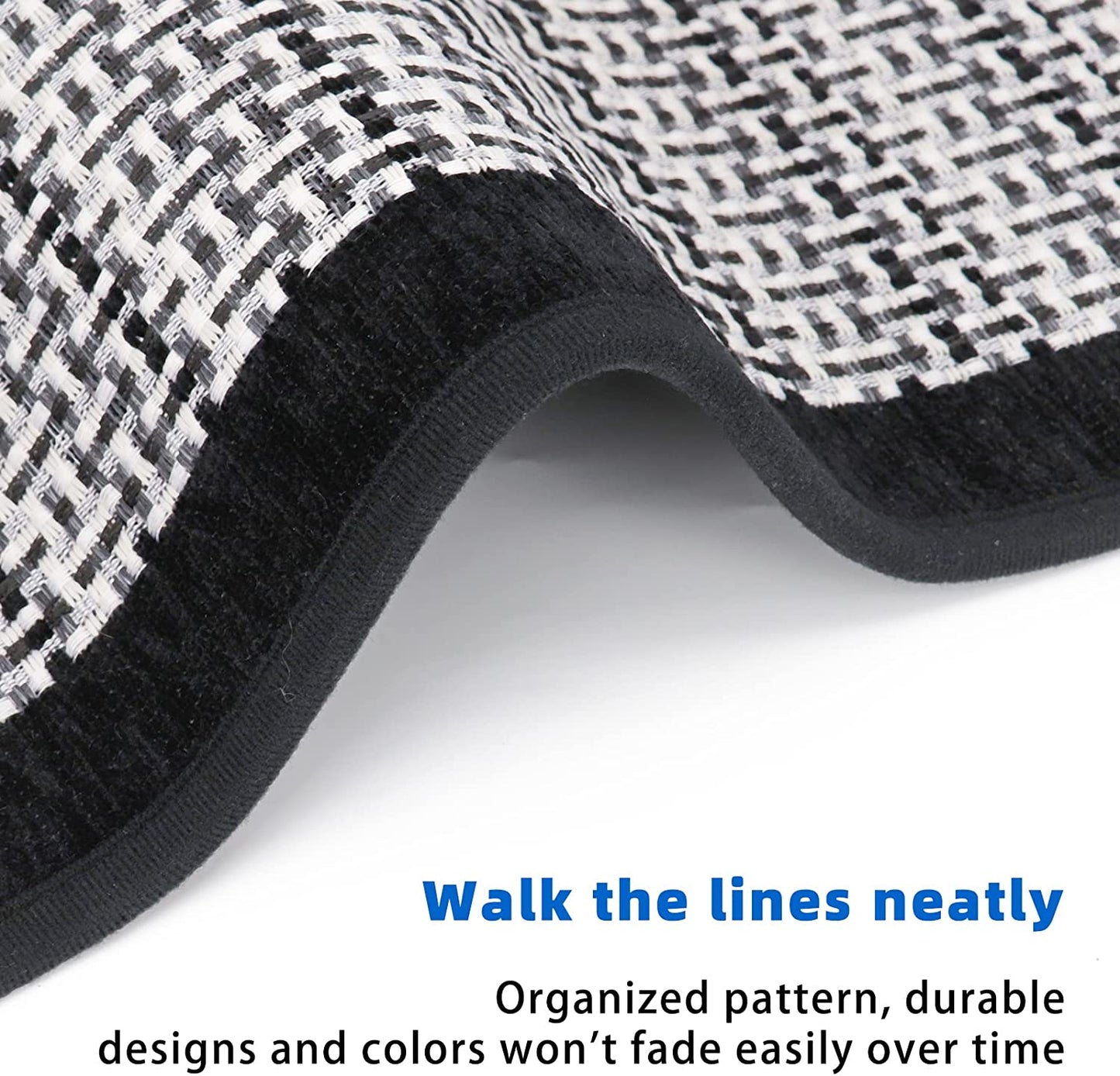 Kitchen Rugs and Mats Non Skid Washable Absorbent Kitchen Runner Rugs Sets of 2 Comfort Weave Kitchen Floor Mats for in Front of Sink Kitchen Hallway Laundry Room, Black