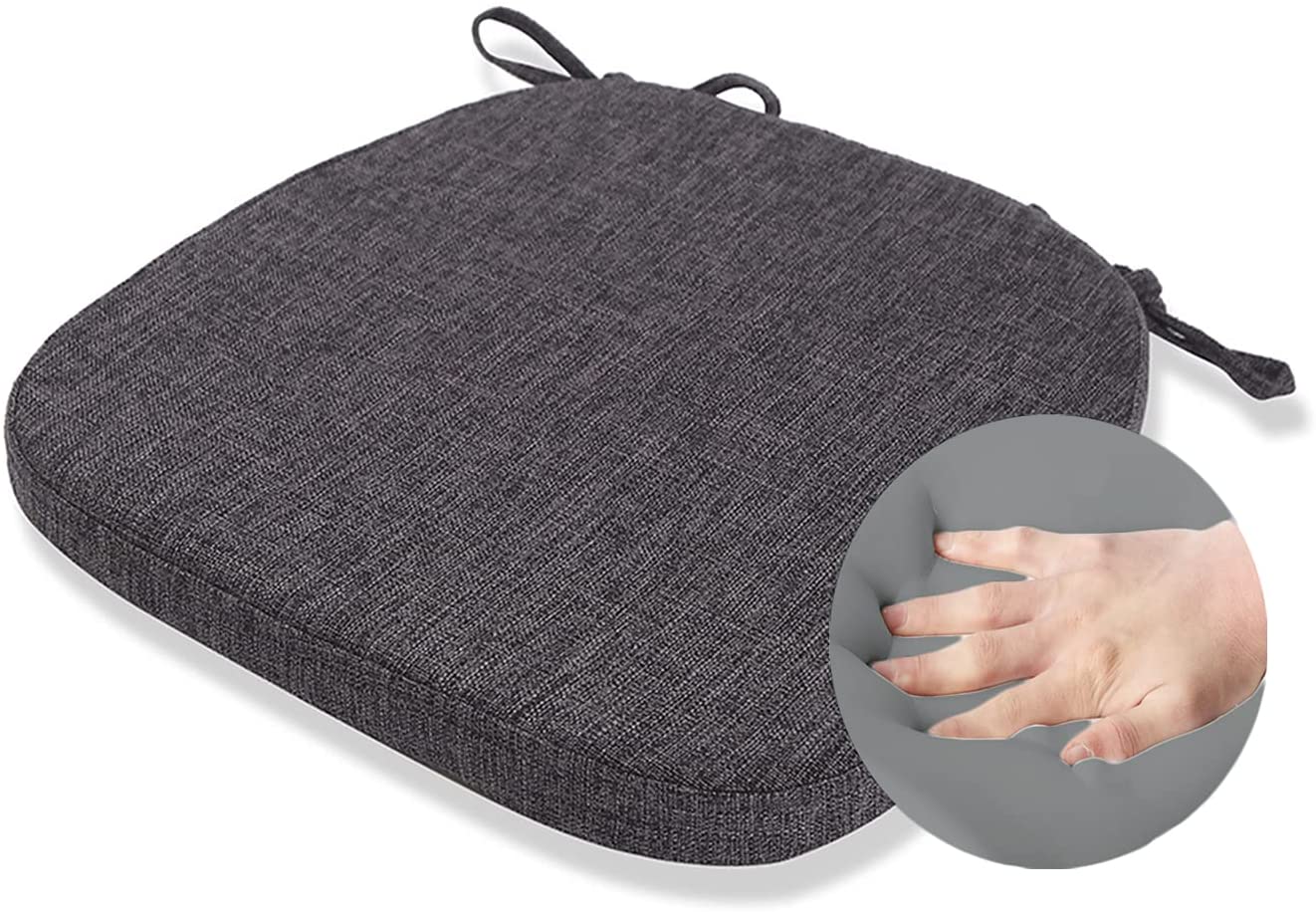 Chair Cushion with Ties for Dining Chairs (1/4/6/8 PCS, Grey)