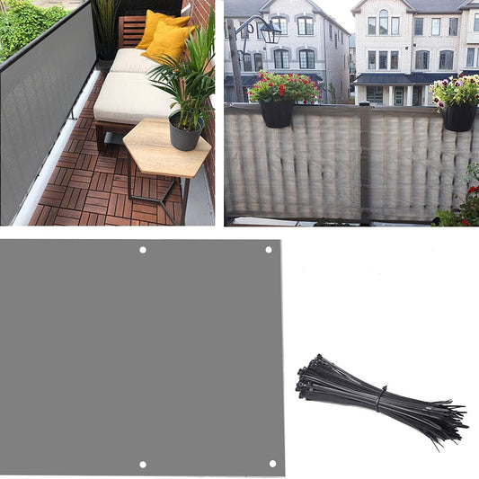 Balcony Privacy Screen Fence Cover, Privacy Screen UV-Resistant Visibility Reduction Fence Screen for Balcony, Backyard, Patio, Porch, Garden (Grey)