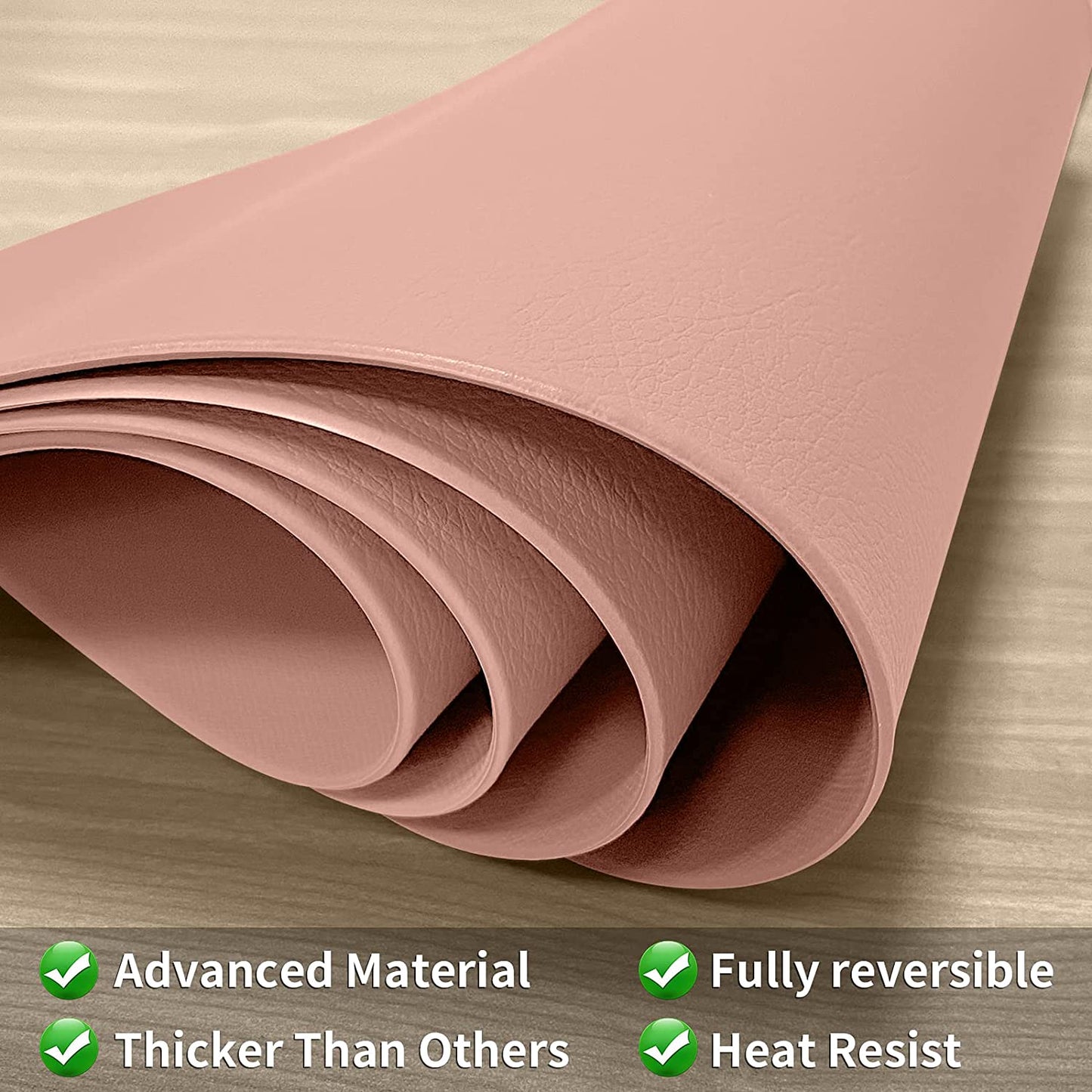 Cozy Life Modern Placemats Set of 4/6/8, Round Leather Placemats for Kitchen Dining Table, Heat Resist Easy to Clean Oval placemats(Pink)