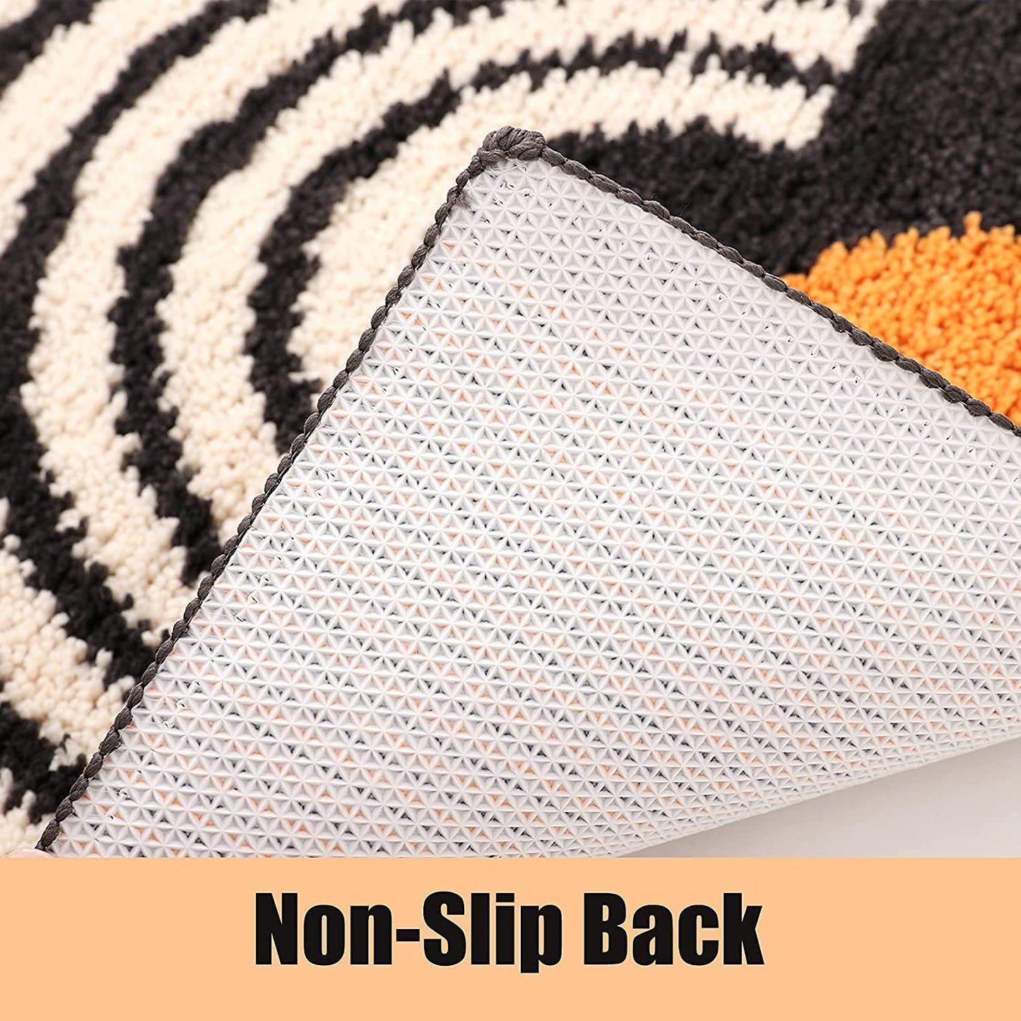 Bath Rugs Set of 2pcs  Non-Slip (45cm x 70cm&50cm x 80cm, Dark Grey)