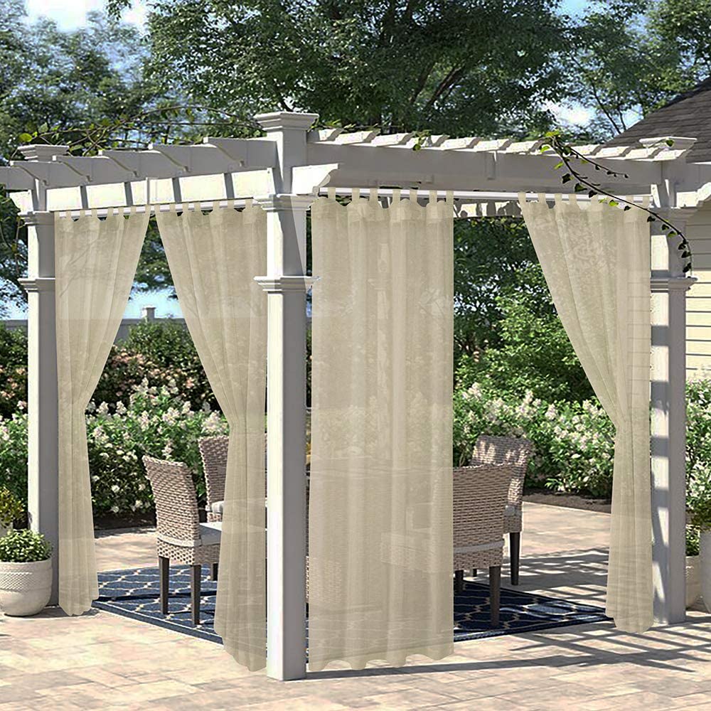 Outdoor Curtain for Patio - 2 Panels Waterproof Tab Top Panels, Linen