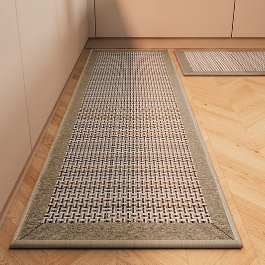 Kitchen Rugs and Mats Non Skid Washable Absorbent Kitchen Runner Rugs Sets of 2 Comfort Weave Kitchen Floor Mats for in Front of Sink Kitchen Hallway Laundry Room, Beige