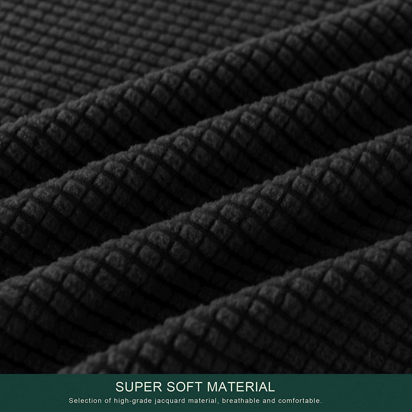 Stretch Armless Sofa Slipcover Futon Cover with Elastic Bottom, Black