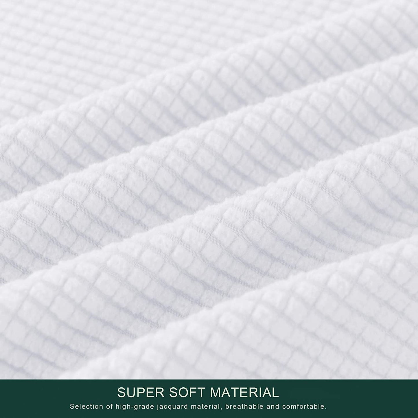 Stretch Armless Sofa Slipcover Futon Cover with Elastic Bottom, White