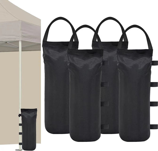 112 LBS Extra Large Pop up Canopy Weights Sand Bags for Ez Pop up Canopy Tent Outdoor Instant Canopies, 4-Pack,Black (Without Sand) Dark Black