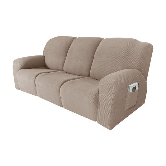 Recliner Sofa Covers Stretch for 1/2/3 Seats Jacquard Pattern Furniture Protector, Sand