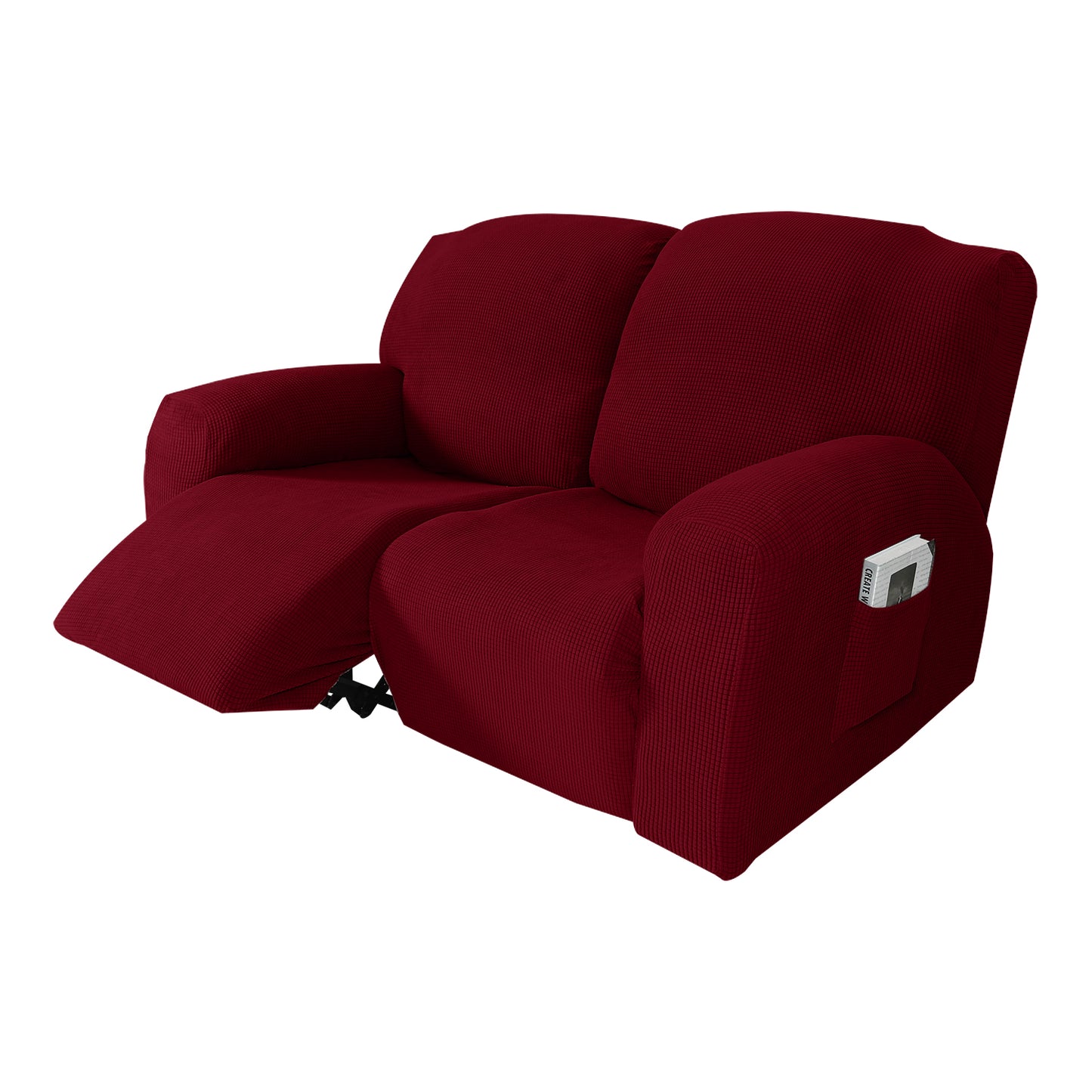Recliner Sofa Covers Stretch for 1/2/3 Seats Jacquard Pattern Furniture Protector, Burgundy