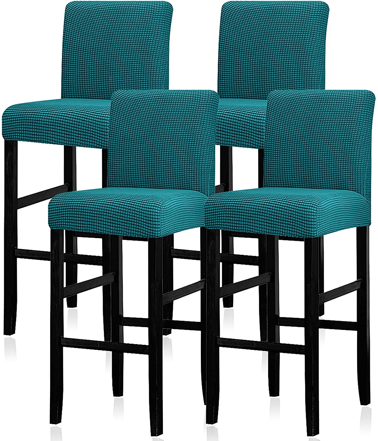 Reusable Pub Counter Stool Chair Covers Set of 2/4/6/8, Dark Teal