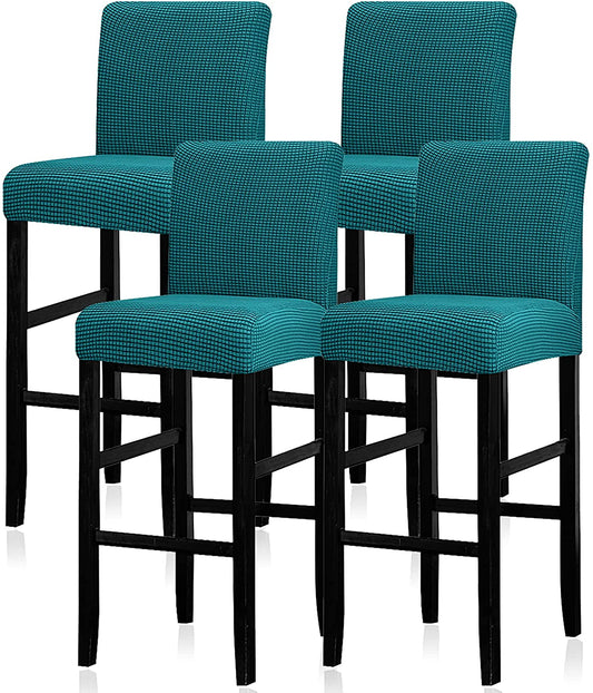 Reusable Pub Counter Stool Chair Covers Set of 2/4/6/8, Dark Teal