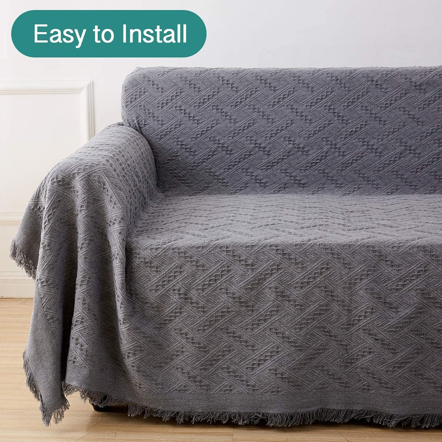 Sofa Cover, Couch Slipcovers for 1/2/3/4 Seater, Grey
