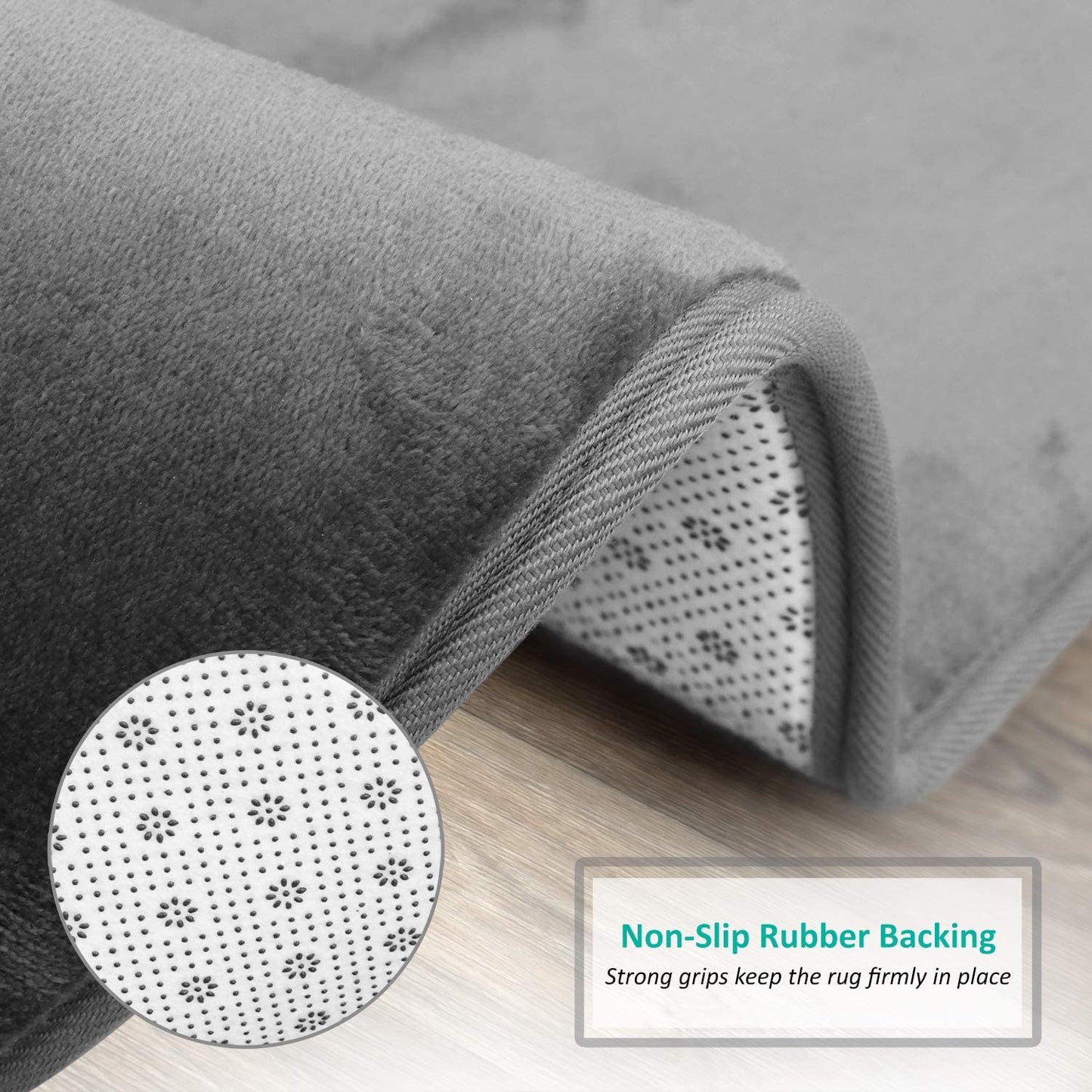 Bathroom Rugs Memory Foam Bath Mat Set for Bathroom, Non Slip Absorbent Velvet - Fast Drying –Bathroom Rug and Contour Rug Set 3 Piece -Grey