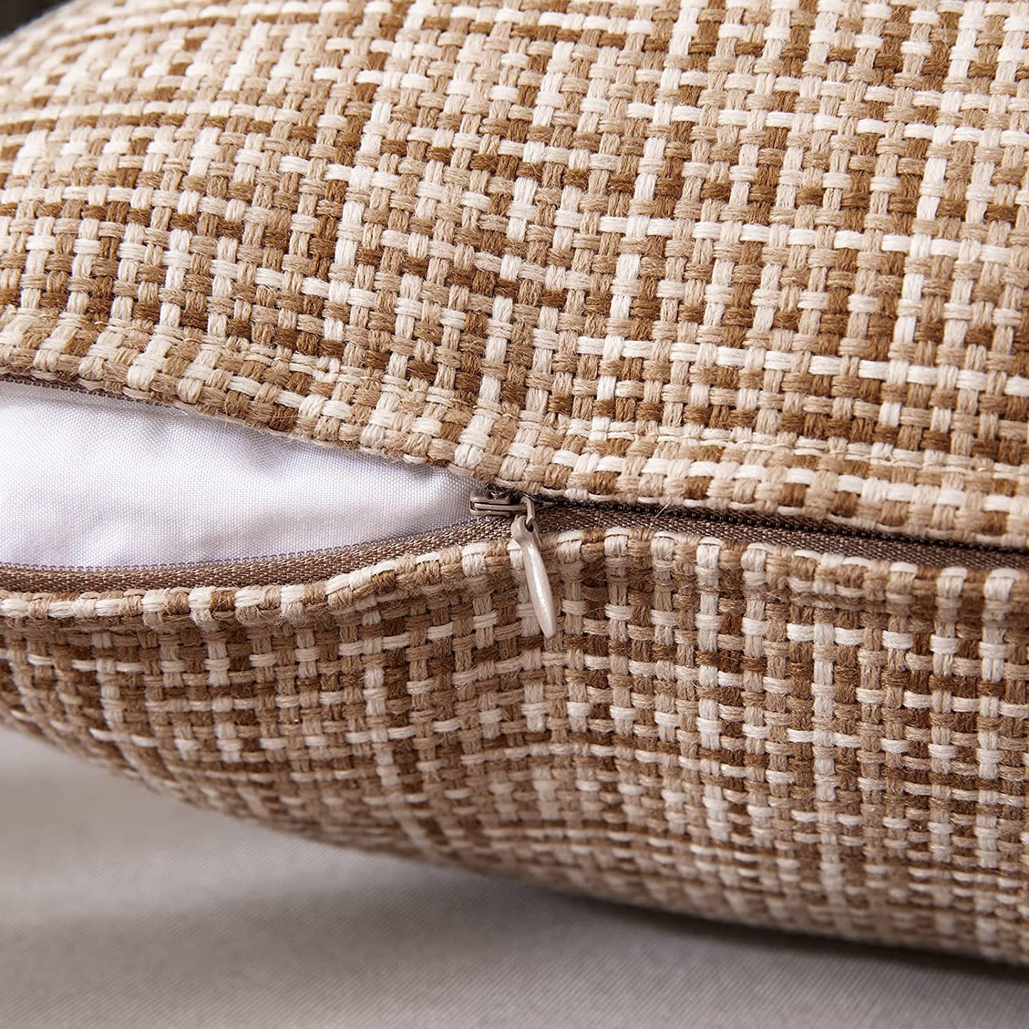 Outdoor Waterproof Throw Pillows Pack of 2, Light Tan