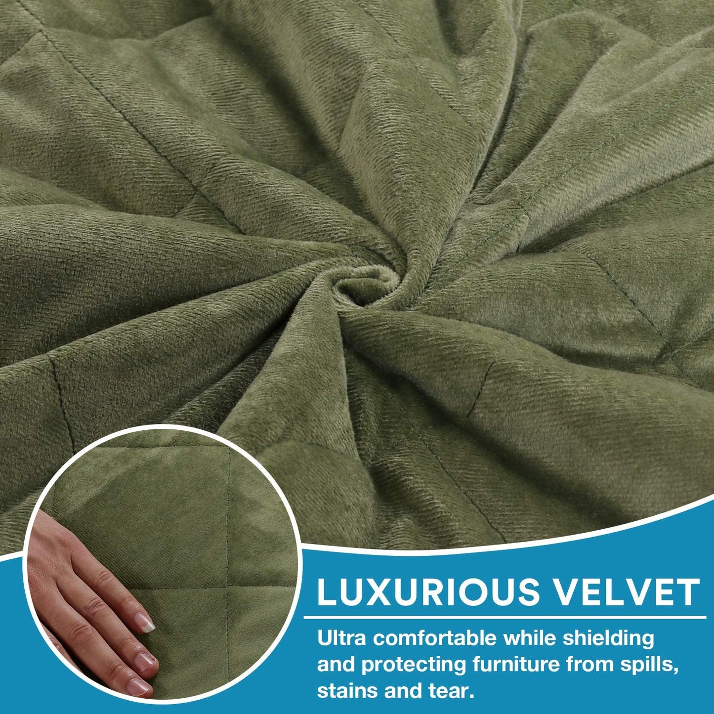 Recliner Covers Velvet Slip Resistant Recliner Sofa Slipcover Seat  Couch Furniture Protector with Elastic Straps Recliner Cover - Loden