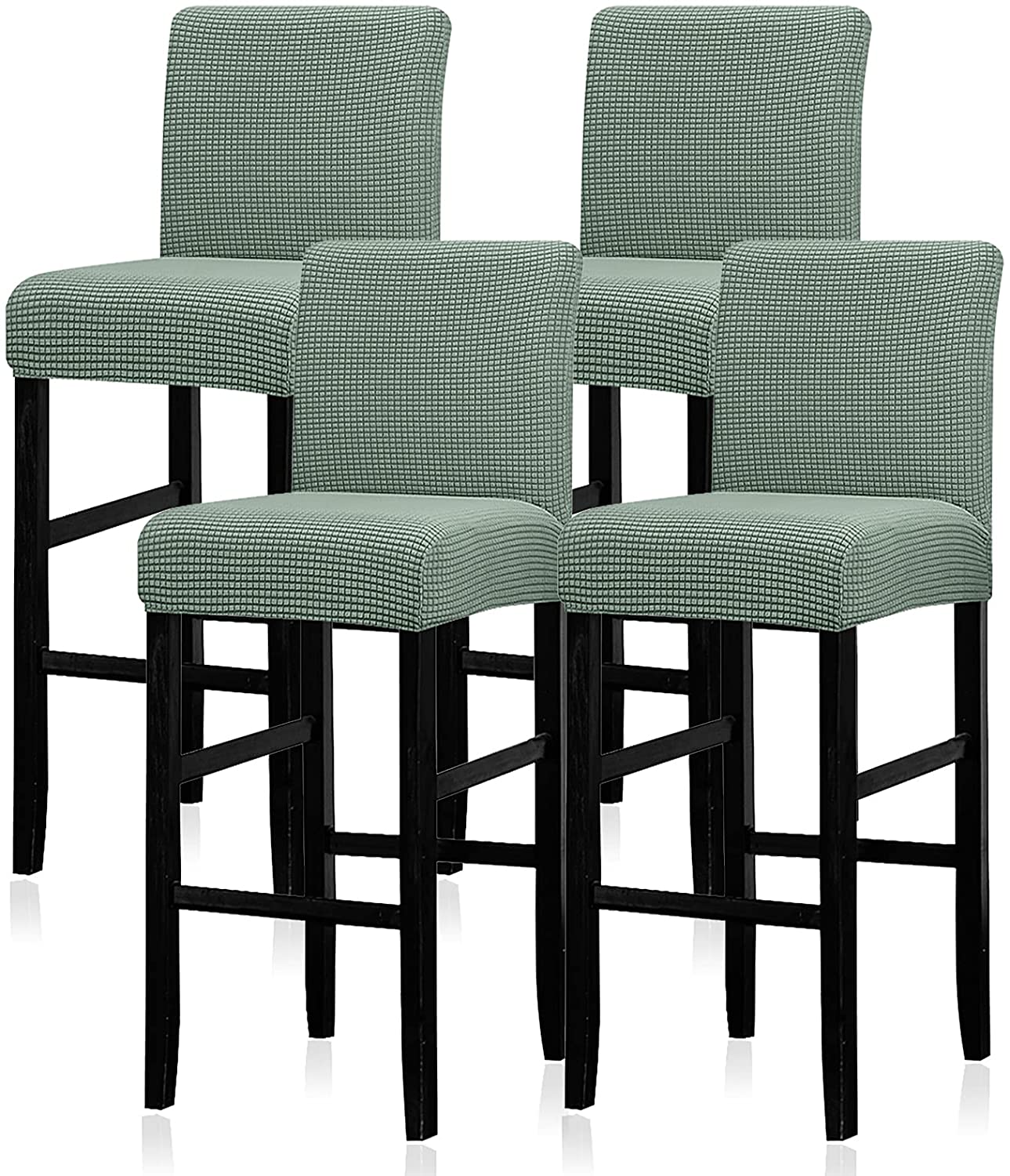 Reusable Pub Counter Stool Chair Covers Set of 2/4/6/8, Dark Cyan