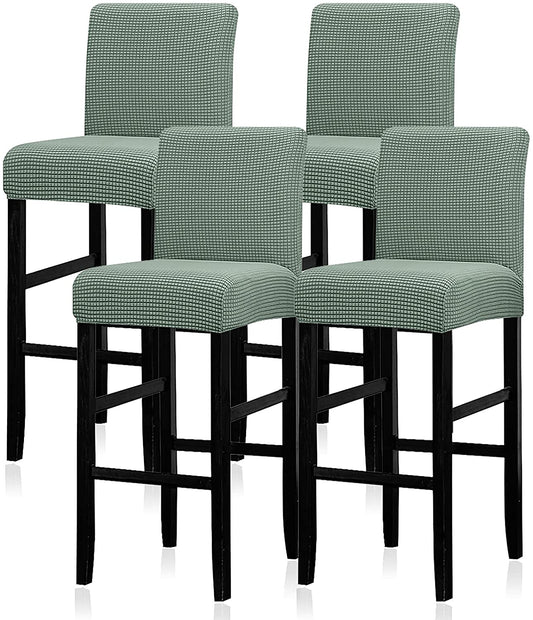 Reusable Pub Counter Stool Chair Covers Set of 2/4/6/8, Dark Cyan